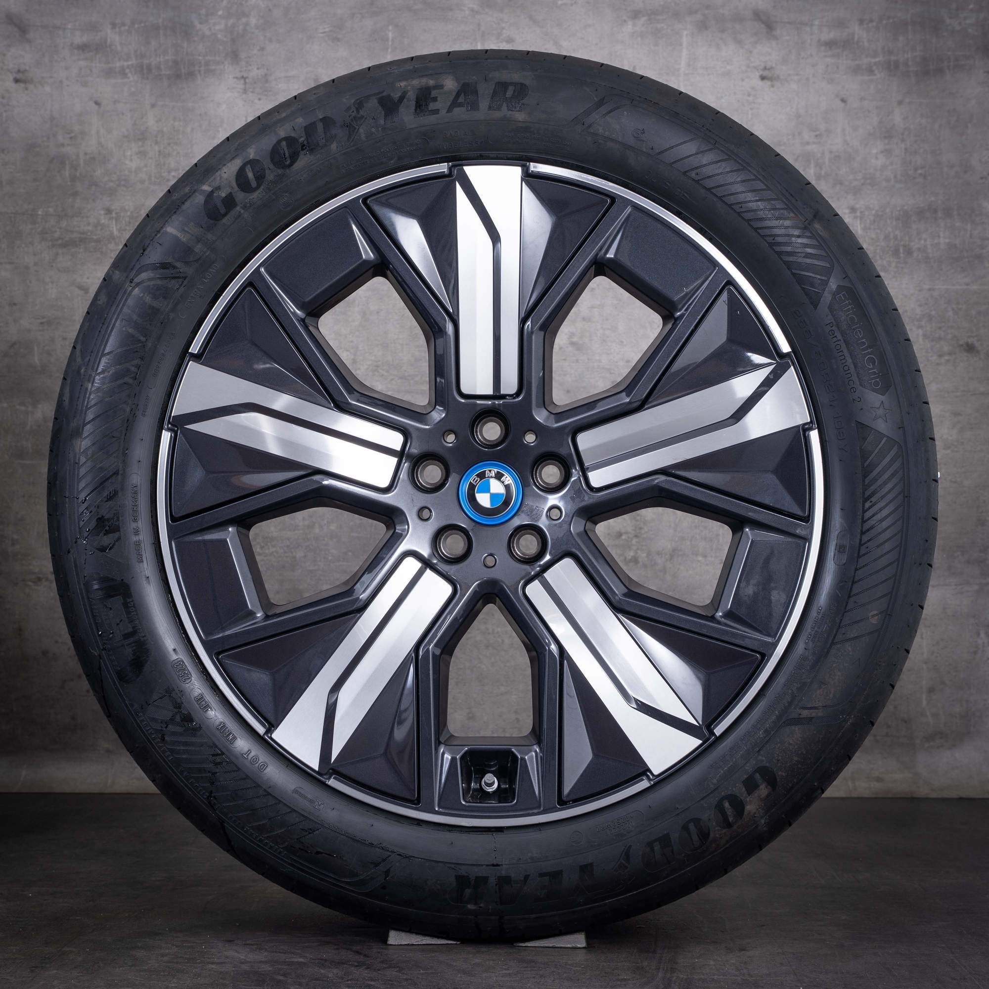 Alkuperäiset BMW iX -vanteet 21 tuumaa i20-kesärenkaat malli 1012 aerodynaaminen 5A41F90 midnight grey diamond cut