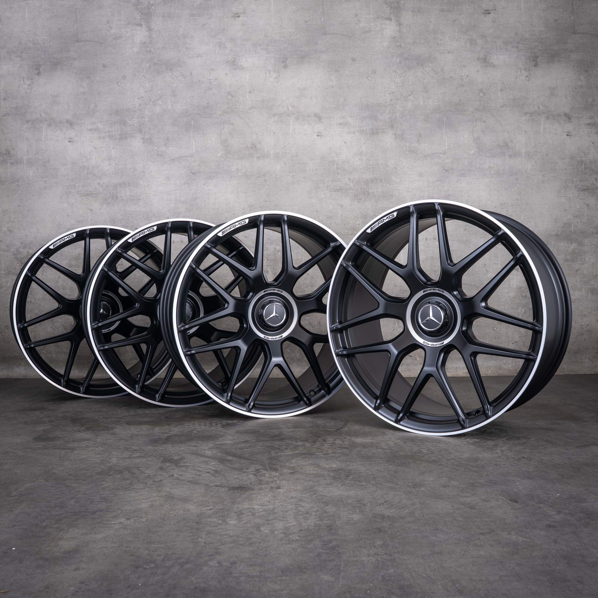 Original Mercedes Benz GLC 63 & S AMG Felgen 21 Zoll C253 X253 A2534014000 A2534014100 schwarz matt glanzgedreht NEU