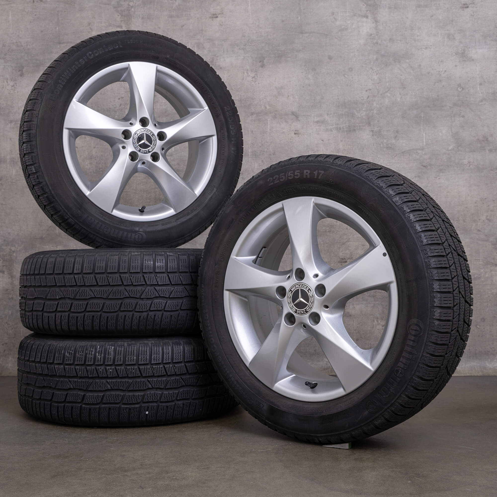 Originální zimni alu kola Mercedes Benz V-Class 17 palců W447 5 mm Vito Viano disky A4474012200 stříbrná