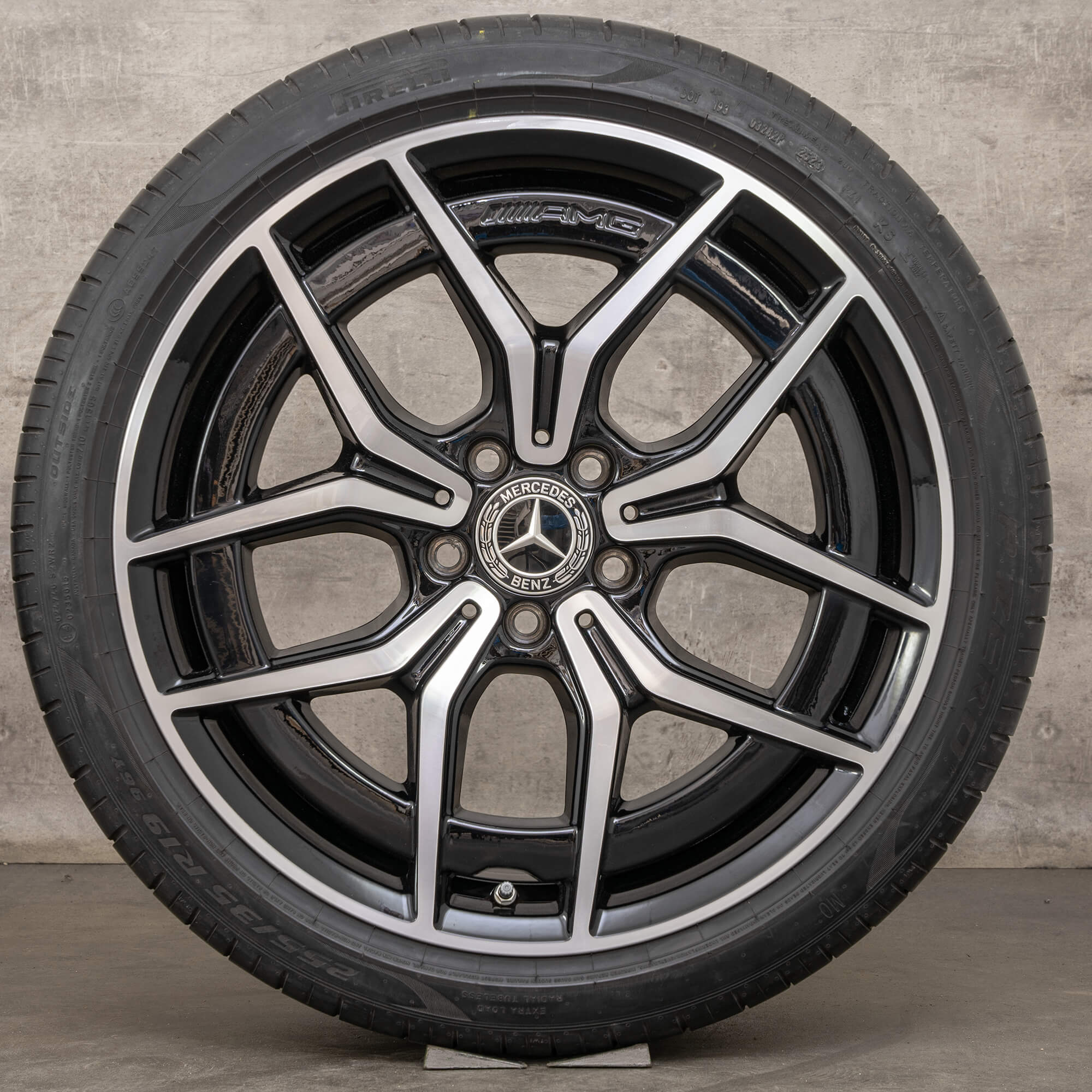 OEM AMG Mercedes Benz C-Class rims 19 inch W206 S206 summer wheels A2064016700 A2064016800 black glossy turned