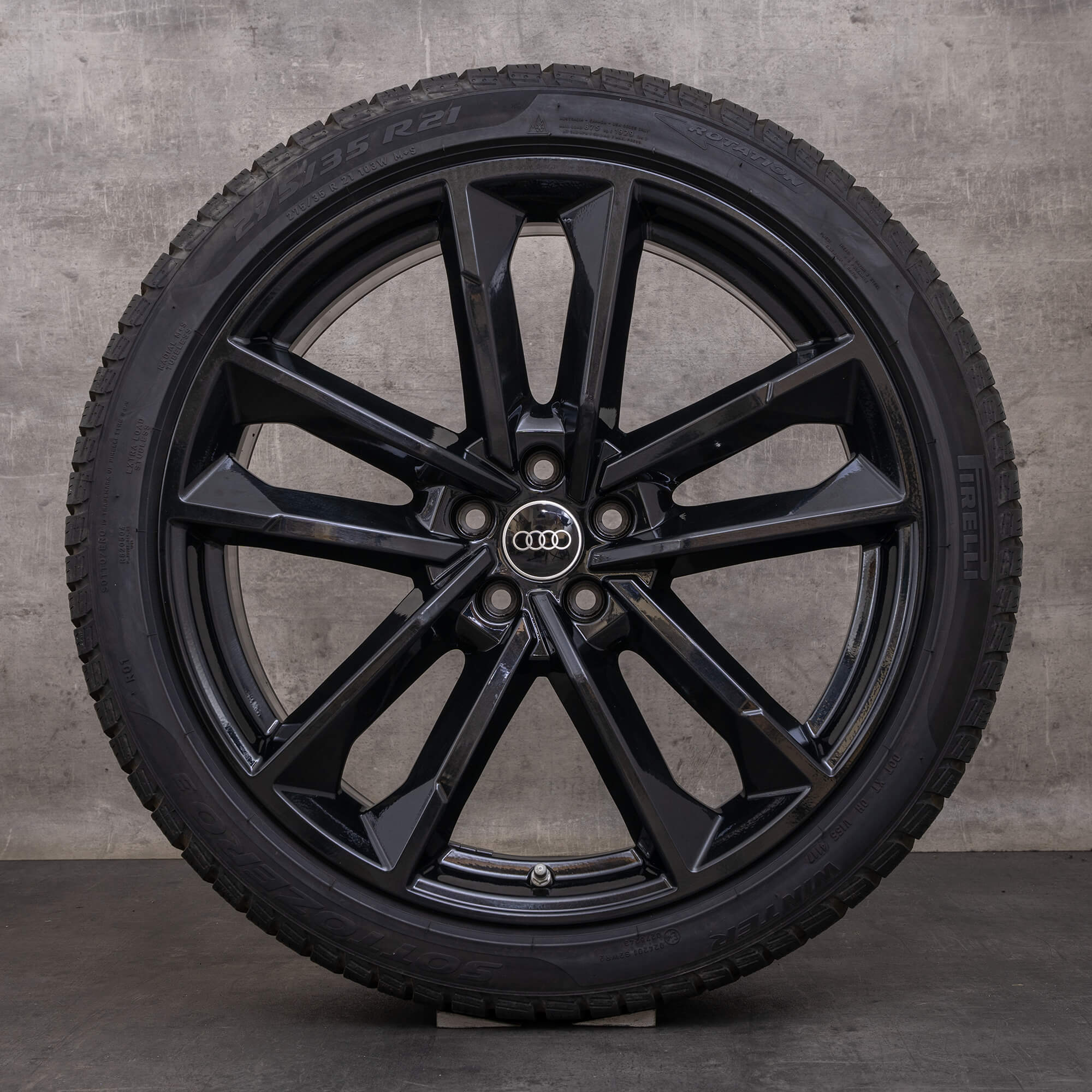 Original Audi A8 S8 vinterhjul 21 tum D4 4H fälgar / fälg 4G8601025AS Peformance svart glansig