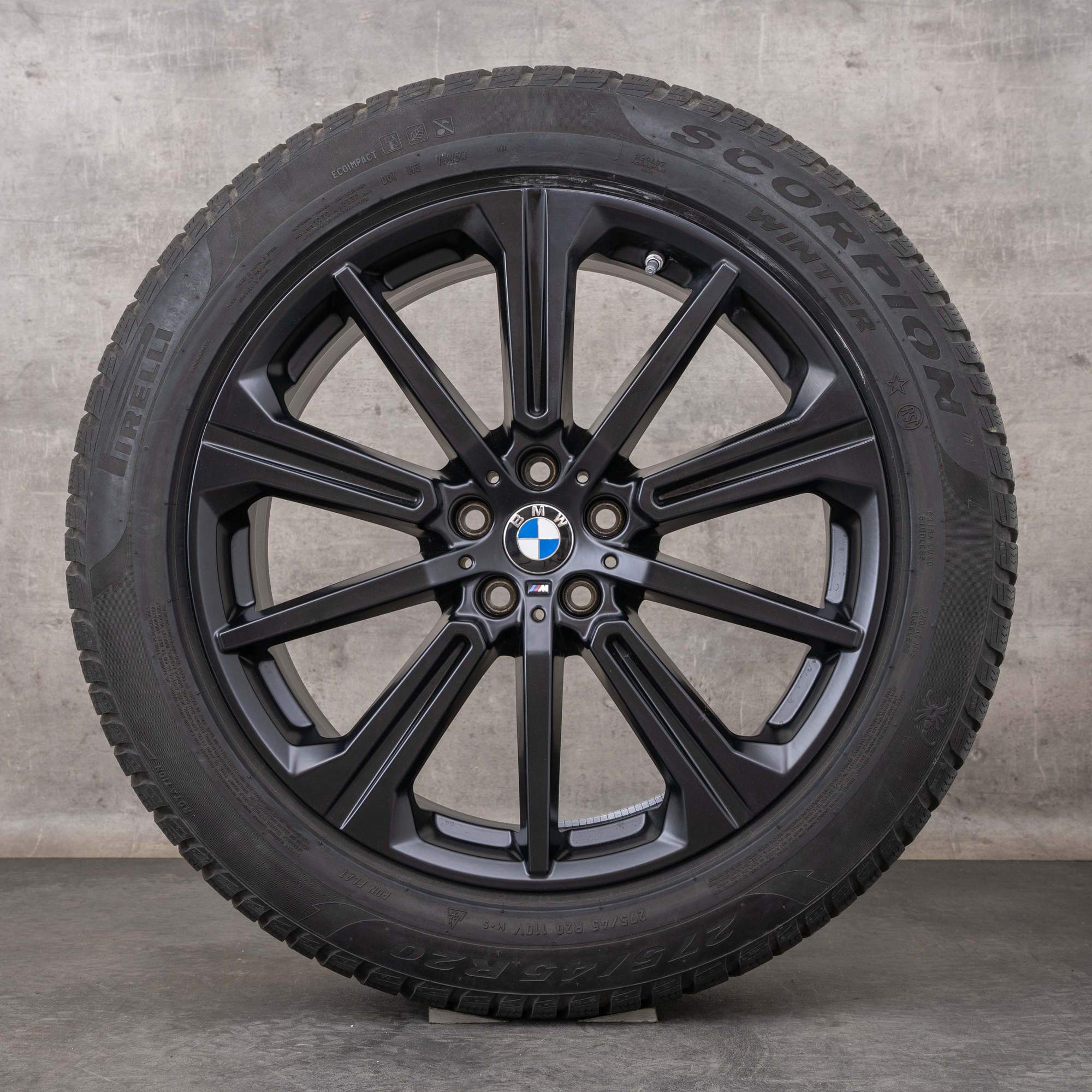 Alkuperäiset BMW X5 X6 talvirenkaat 20 tuuman G05 G06 vanteet styling 748 M 6883765 musta matta