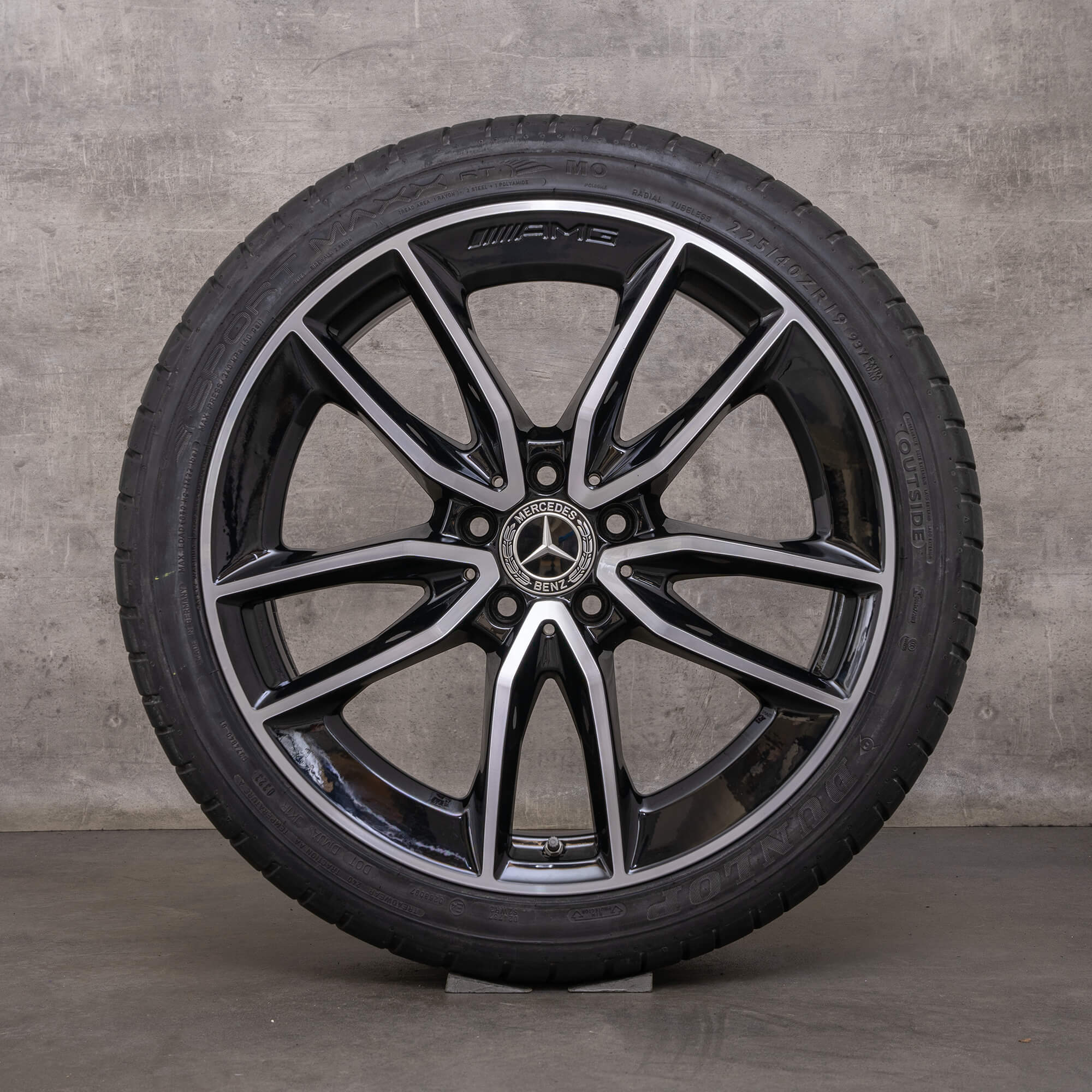 jantes Mercedes Benz C43 AMG de 19 polegadas W205 S205 C205 A205 rodas verão A2054010701 A2054010801 preto brilhante torneado