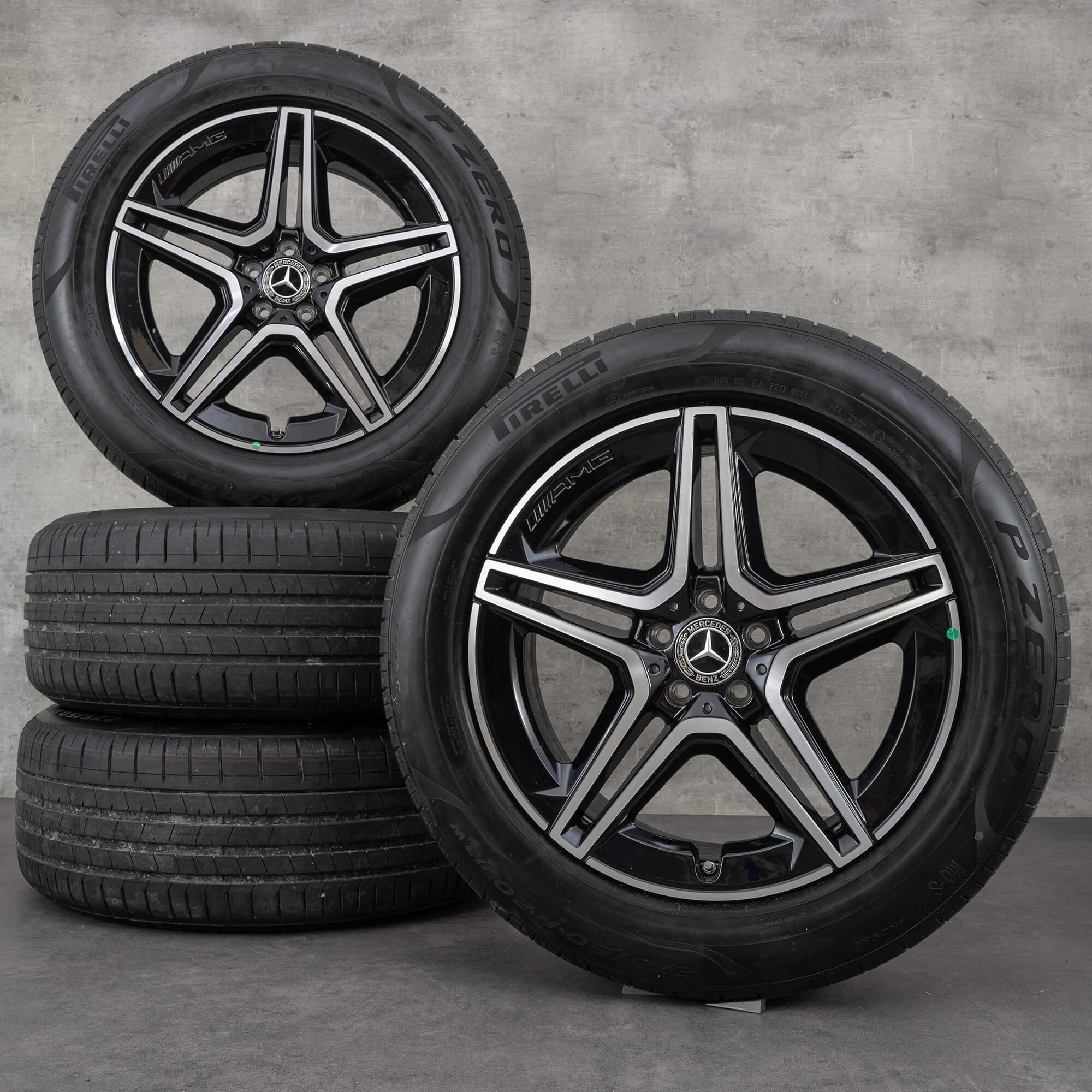 Jantes Mercedes Benz GLE de 20 polegadas 53 AMG X167 C167 rodas verão A1674013200 A1674013300 preto brilhante torneado