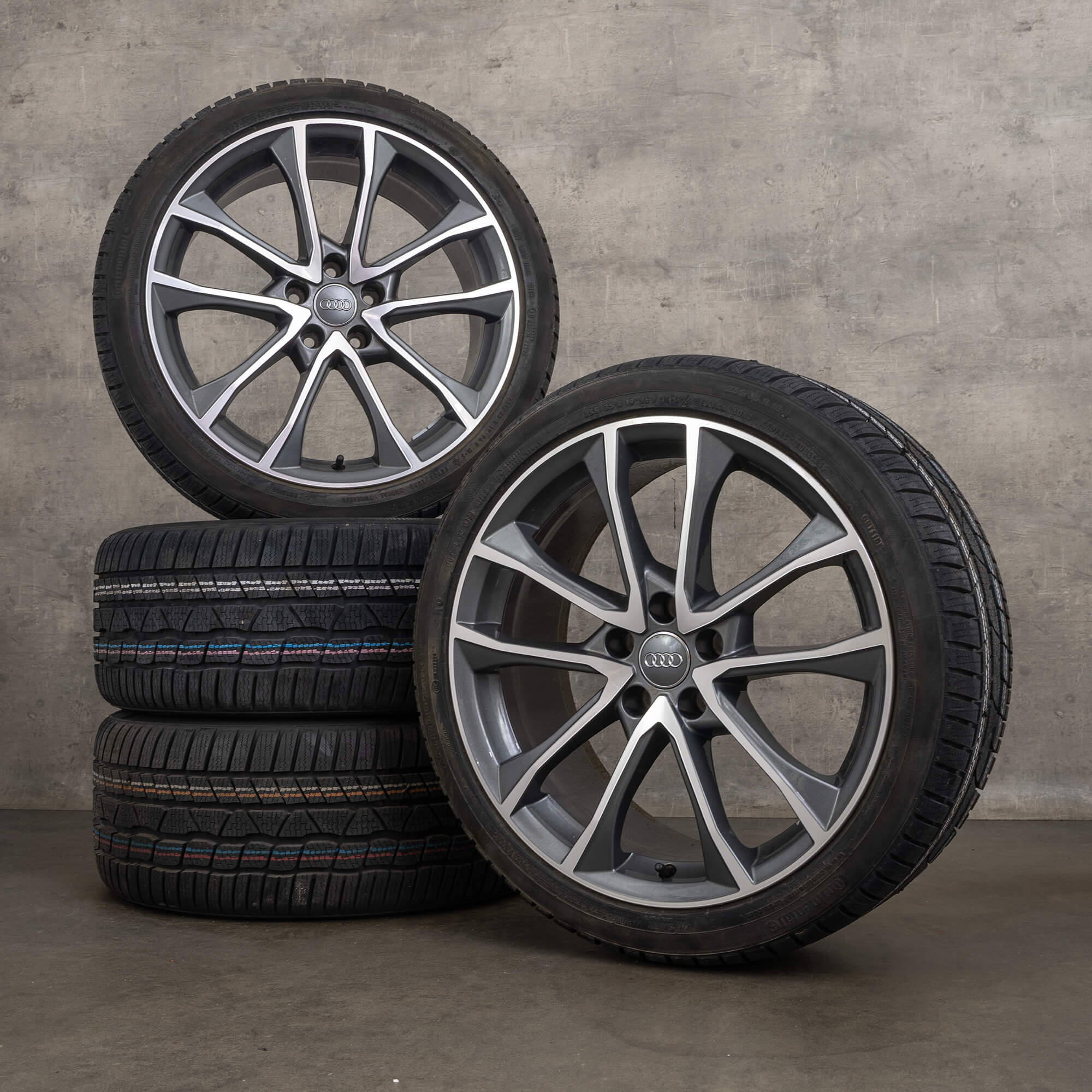 Original Audi S4 Roues d'hiver 19 pouces B9 8W Jantes 8W0601025BF anthracite brillant NEUF