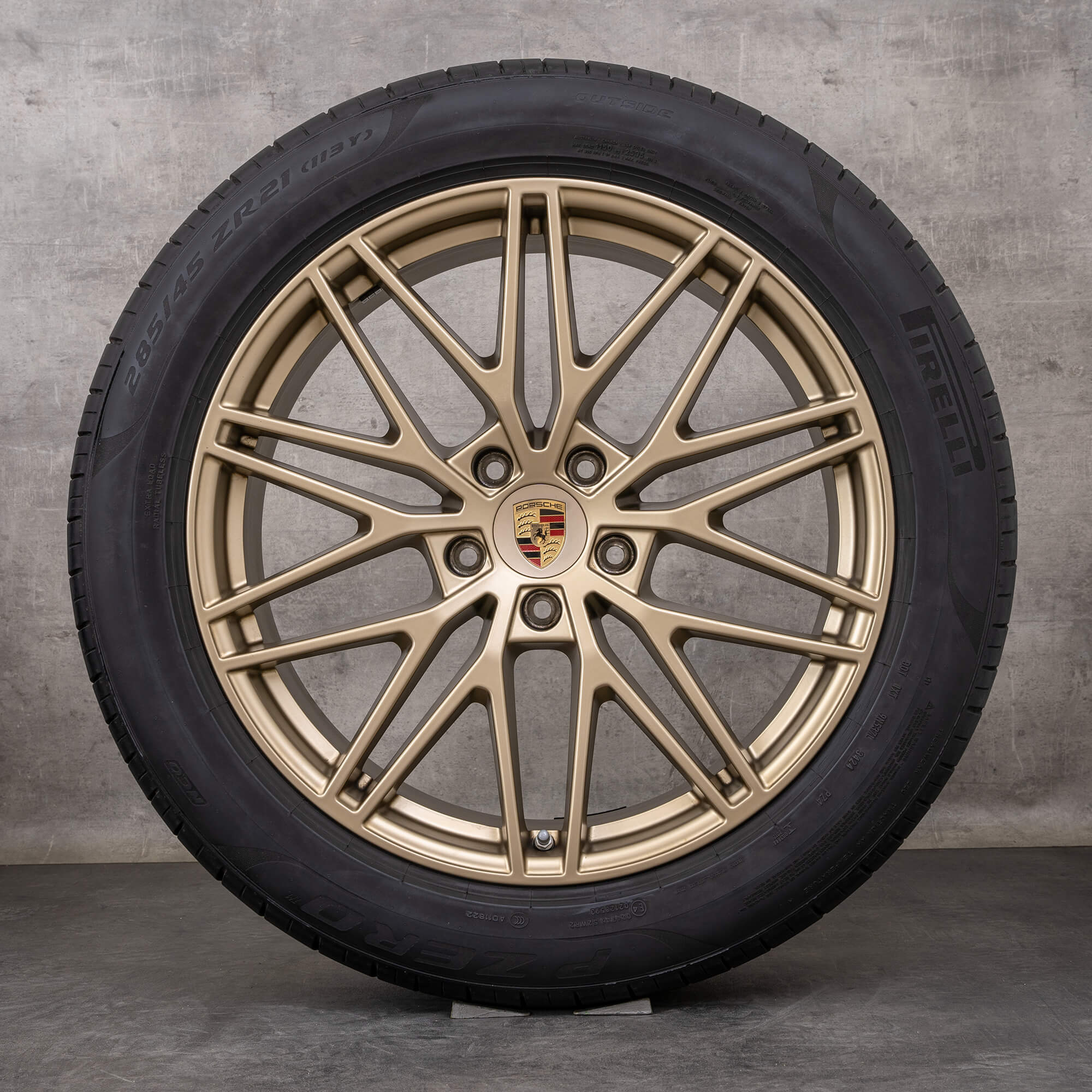 Original Porsche Cayenne Coupe Felgen 21 Zoll 9YA Sommerräder RS Spyder 9Y0601025ET 9Y3601025CS neodyme matt