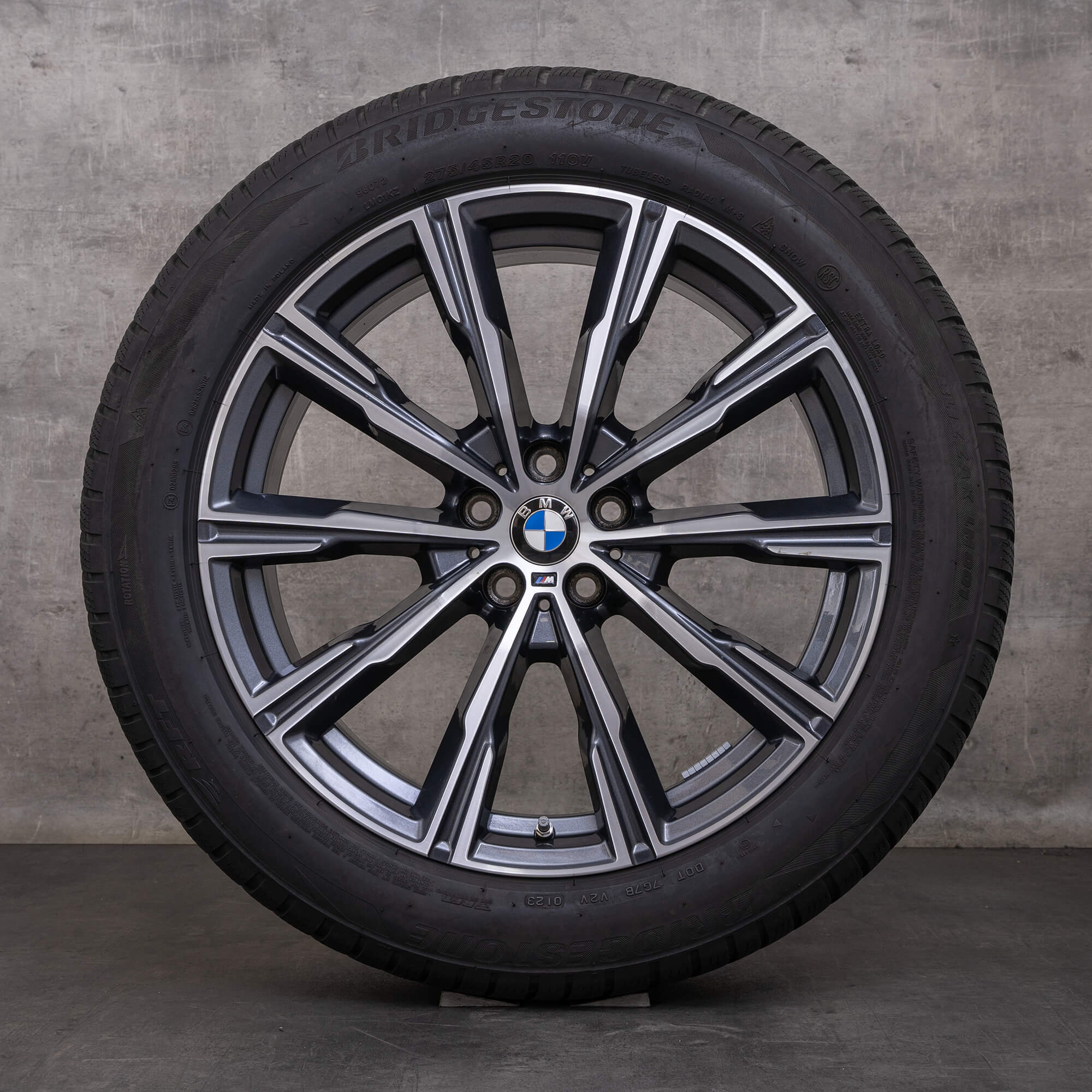 Jantes e pneus inverno originais BMW X5 X6 20 polegadas G05 G06 jantes Styling 740 M 8071996 orbit grey glossy turned