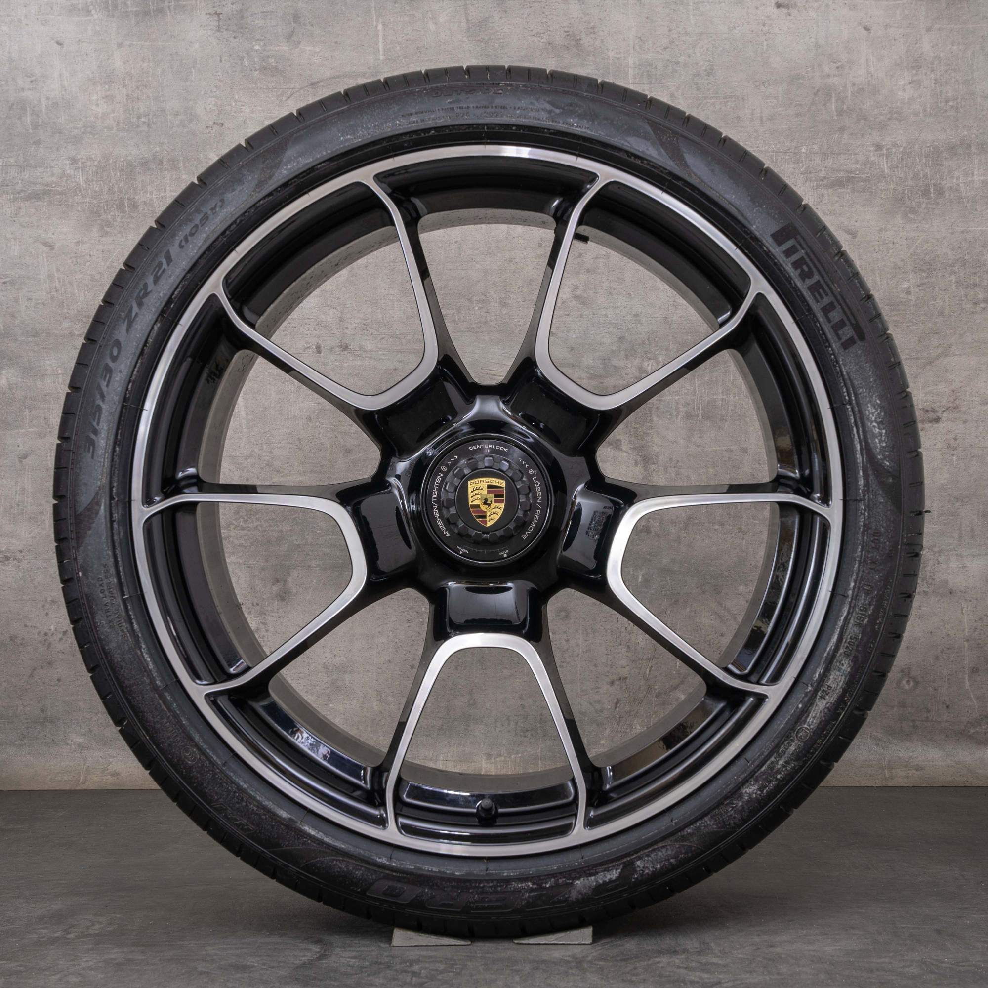Originele Porsche 992 I velgen 20 21 inch Turbo S zomerwielen 992601025AF 992601025AG zwart gepolijst