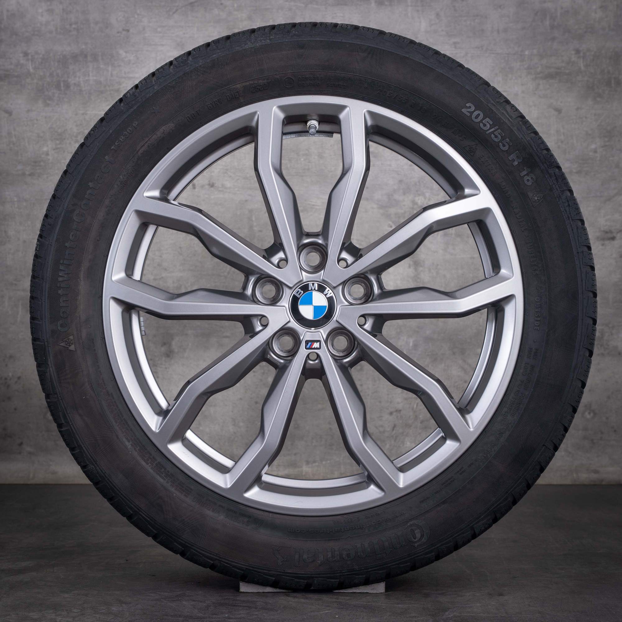 Original BMW X1 X2 Winterräder 18 Zoll F48 F39 Felgen Styling 771 M 6877550 ferric grey glanz