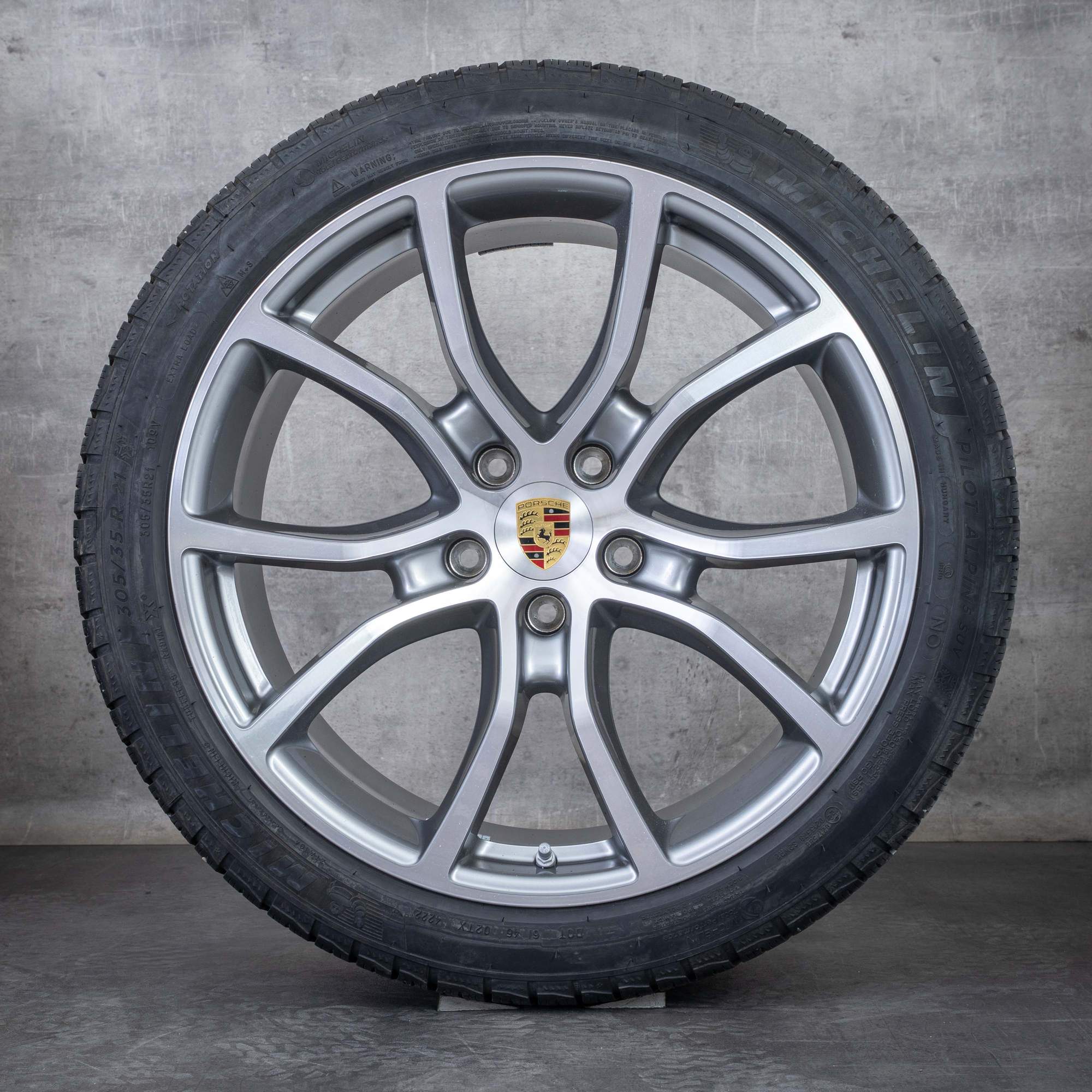 Alkuperäiset Porsche Cayenne Coupe talvirenkaat 21 tuuman 9YA E3 II vanteet 9Y0601025DB 9Y3601025BN Exclusive Design platina hopea kiillotettu