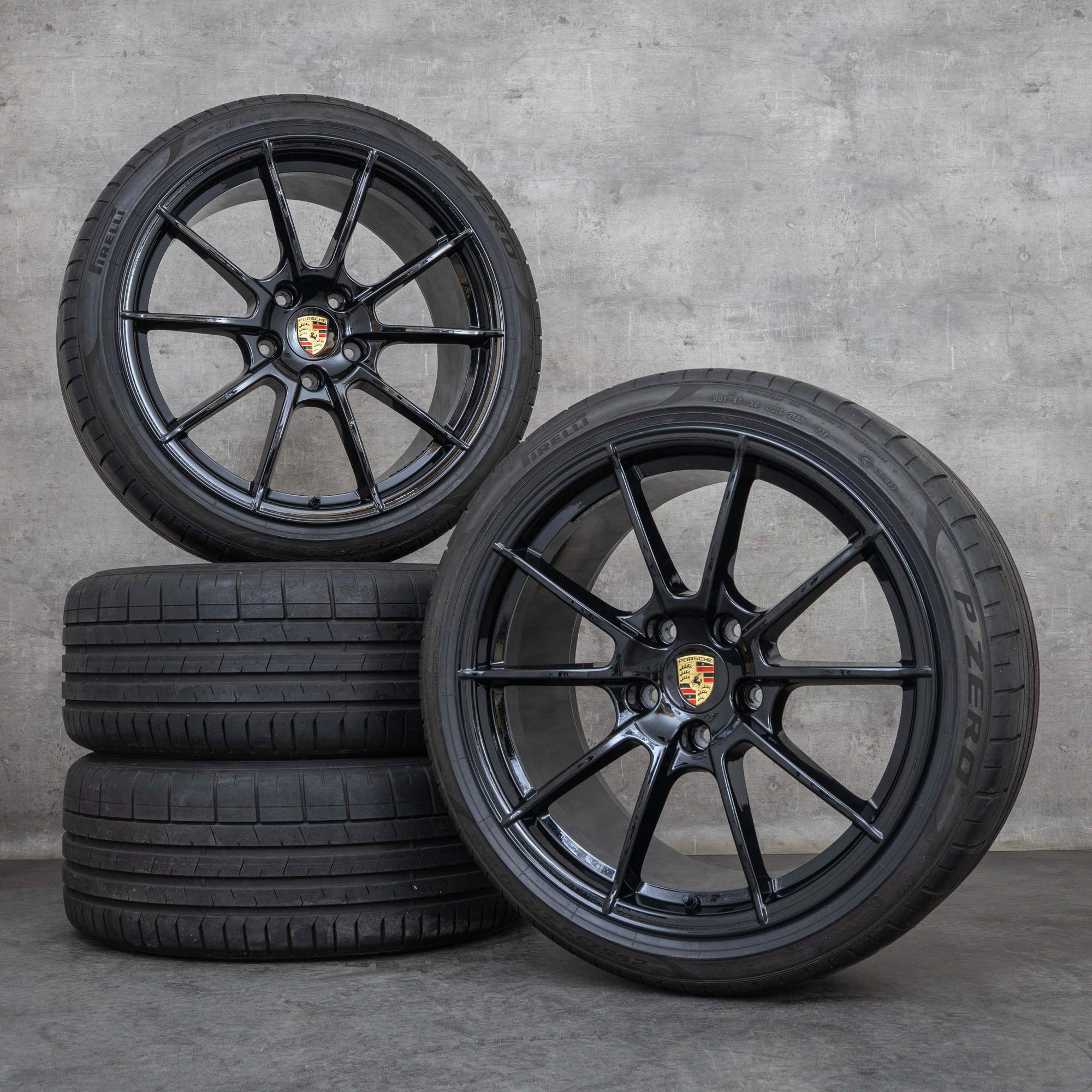 Original Porsche Boxster Cayman 982 Felgen 20 Zoll 718 Sommerräder 982601025T 982601025AH schwarz glanz NEU