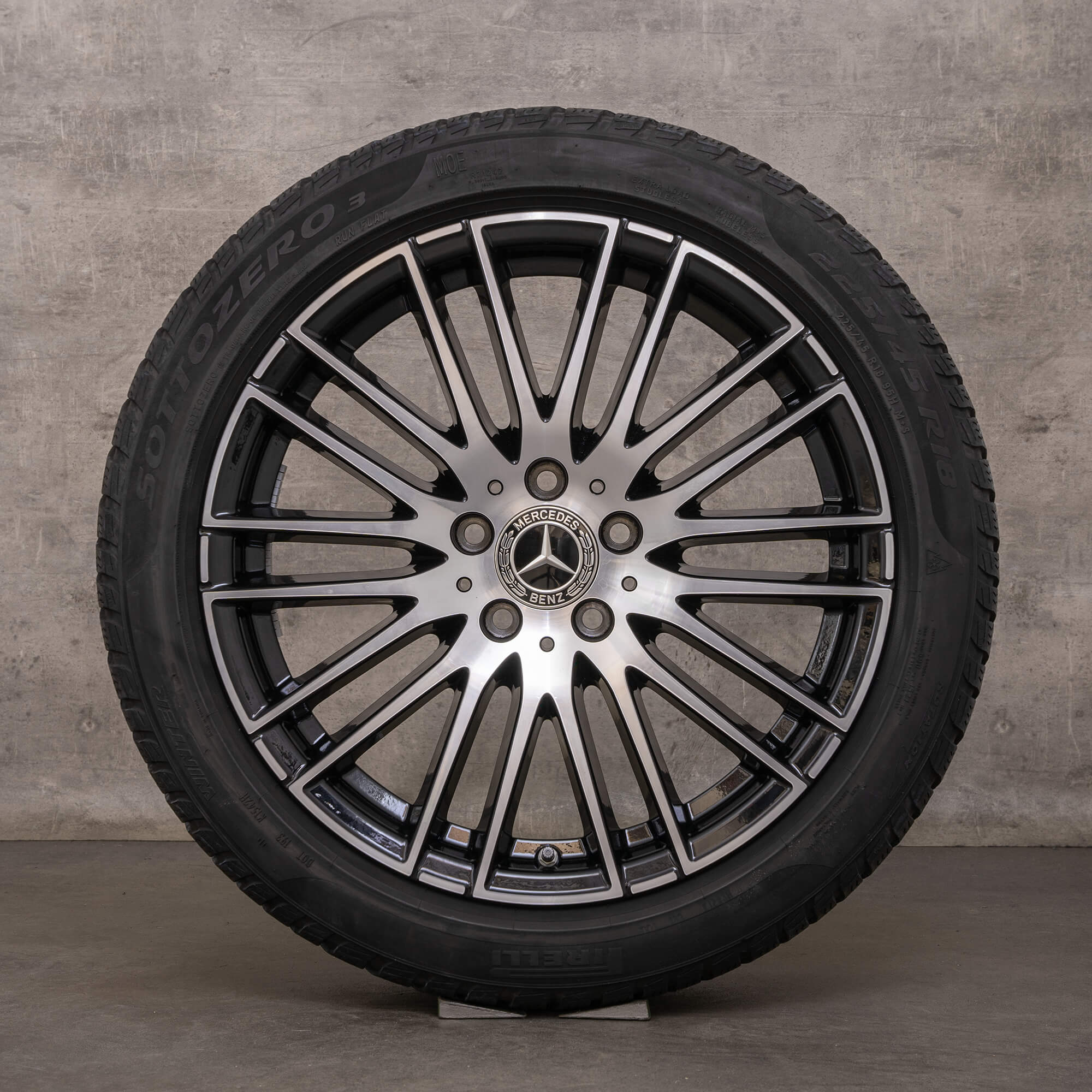 OEM Mercedes Benz C-Class winter tires 18 inch W206 S206 rims DOT23 A2064014900 black glossy turned