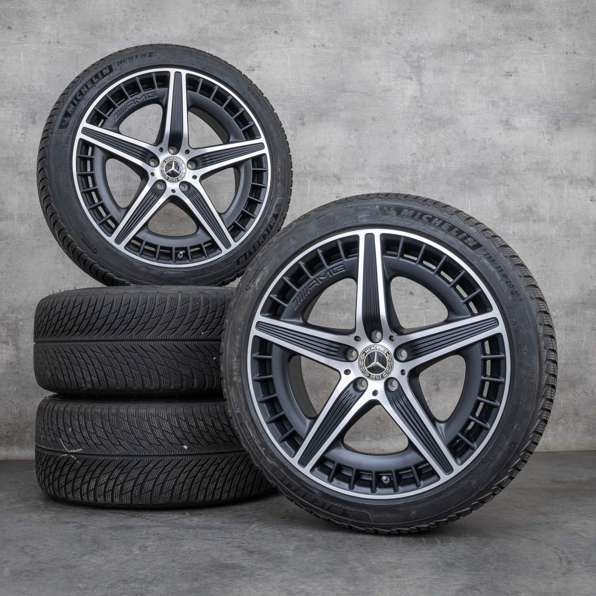 Alkuperäiset Mercedes Benz EQE 43 53 AMG talvirenkaat 20 tuuman V295 vanteet A2954012700 A2954012800 musta matta kiillotettu