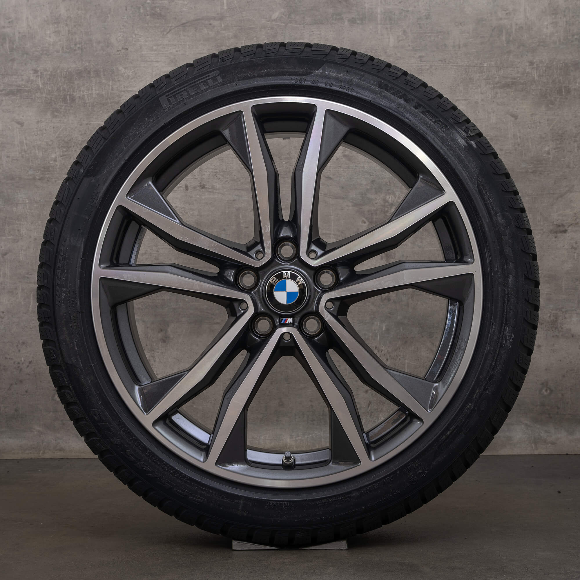 Original BMW X1 X2 felger 19-tommers F48 F39 vinterhjul 8008616 Styling 715 M orbit grå frontpolering NY