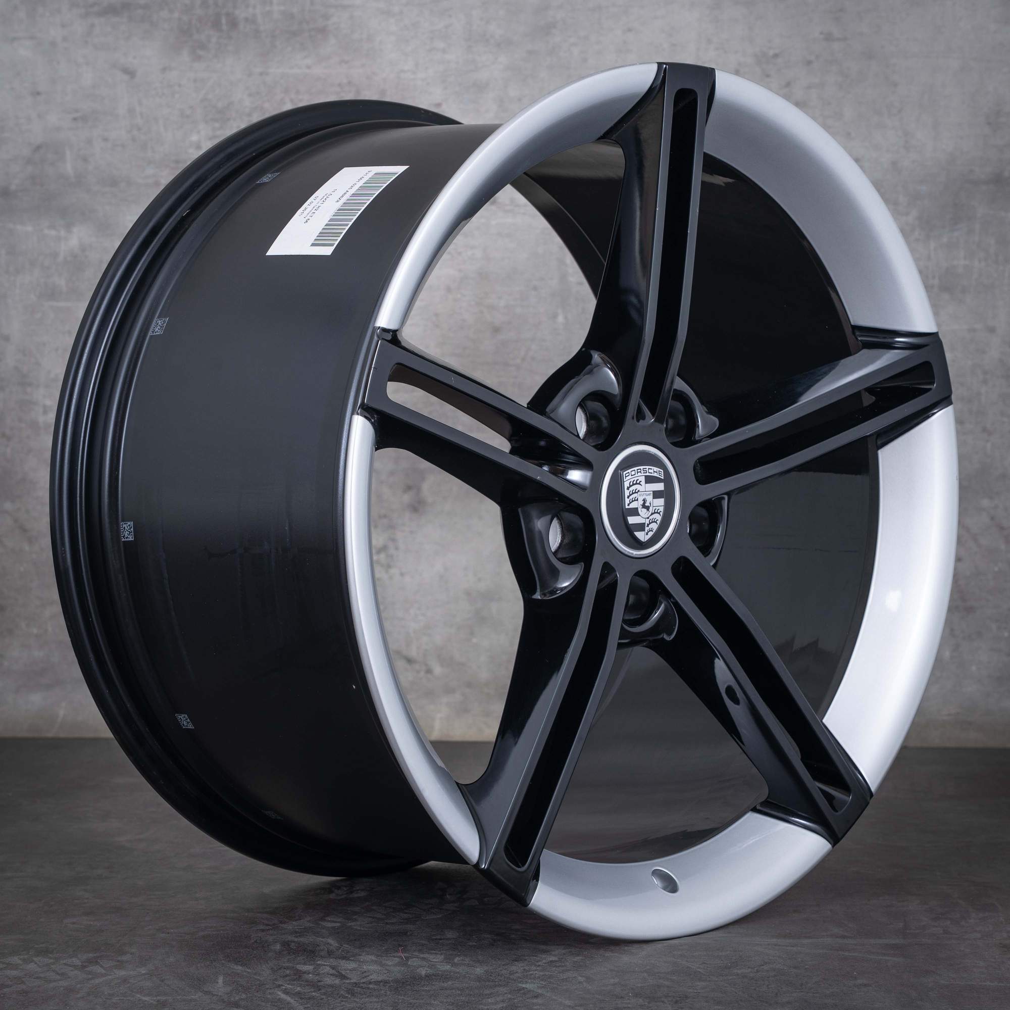Original Porsche Taycan Felge 21 Zoll 9J1 I & II 9J1601025AB schwarz silber glanz