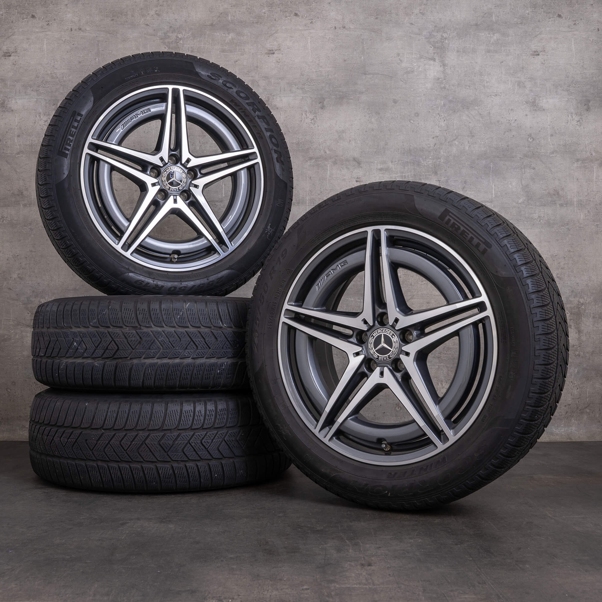 Originales Mercedes Benz EQC AMG ruedas de invierno 19 pulgadas N293 llantas A2934011400 A2934010700 gris himalaya brillante torneado