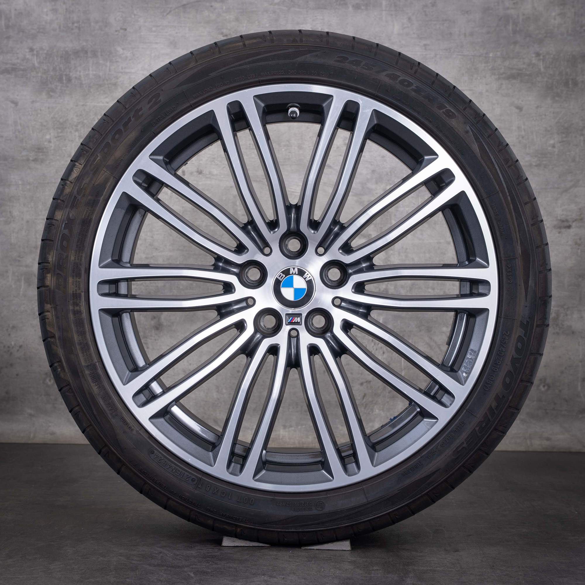 Original BMW 5er Felgen 19 Zoll G30 G31 Sommerräder Styling 664 M 7865925 7856926 orbit grey glanzgedreht