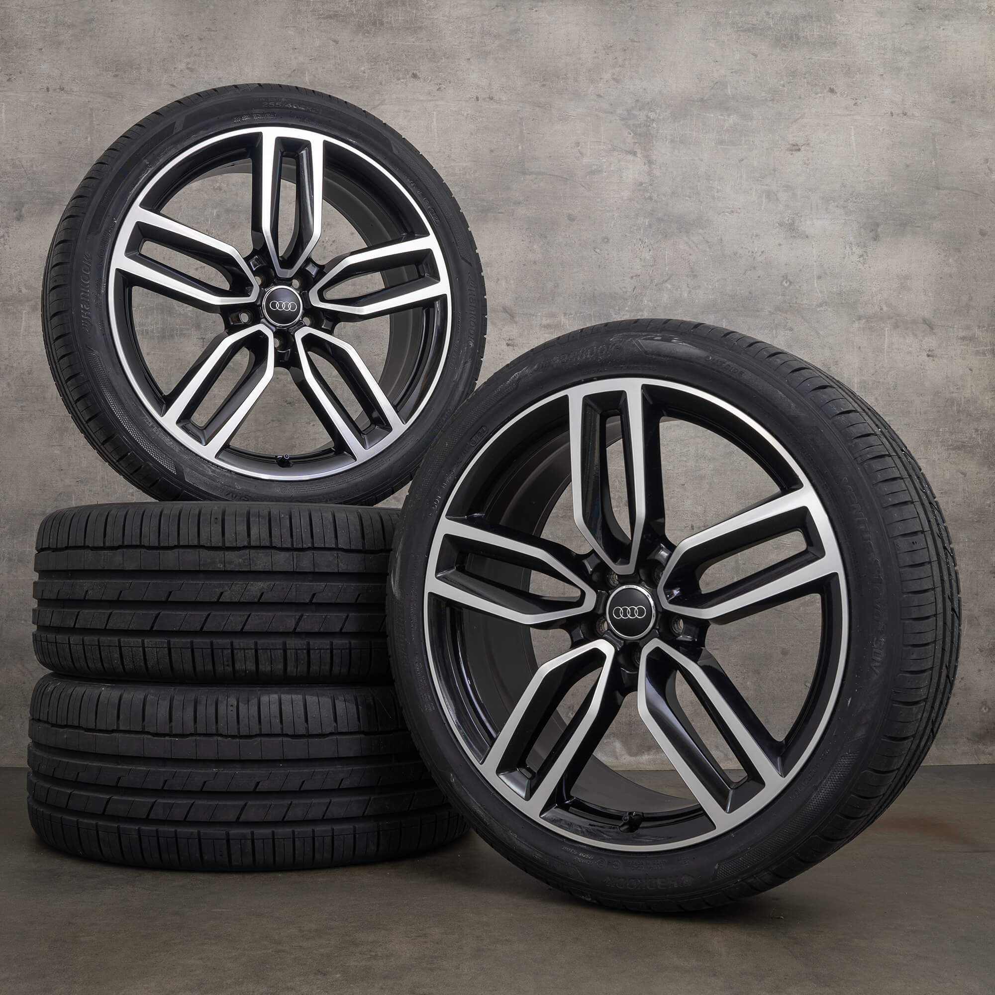 OEM Audi Q5 SQ5 8R 21 inch summer wheels rims tires 8R0601025CP black ...