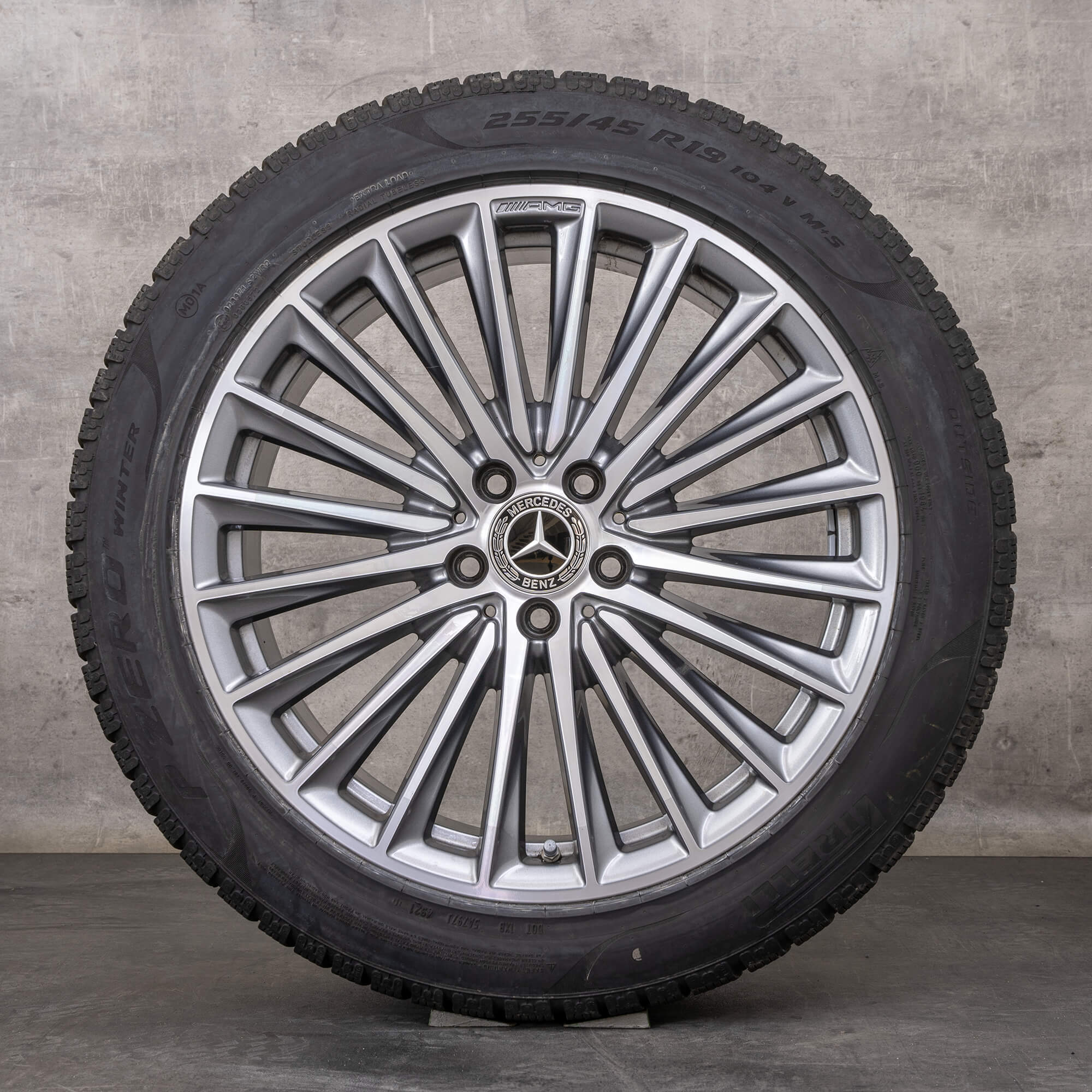 Original Mercedes Benz SL 43 55 AMG Winterräder 19 Zoll R232 4Matic Felgen A2324011900 A2324012000 Titangrau glanzgedreht