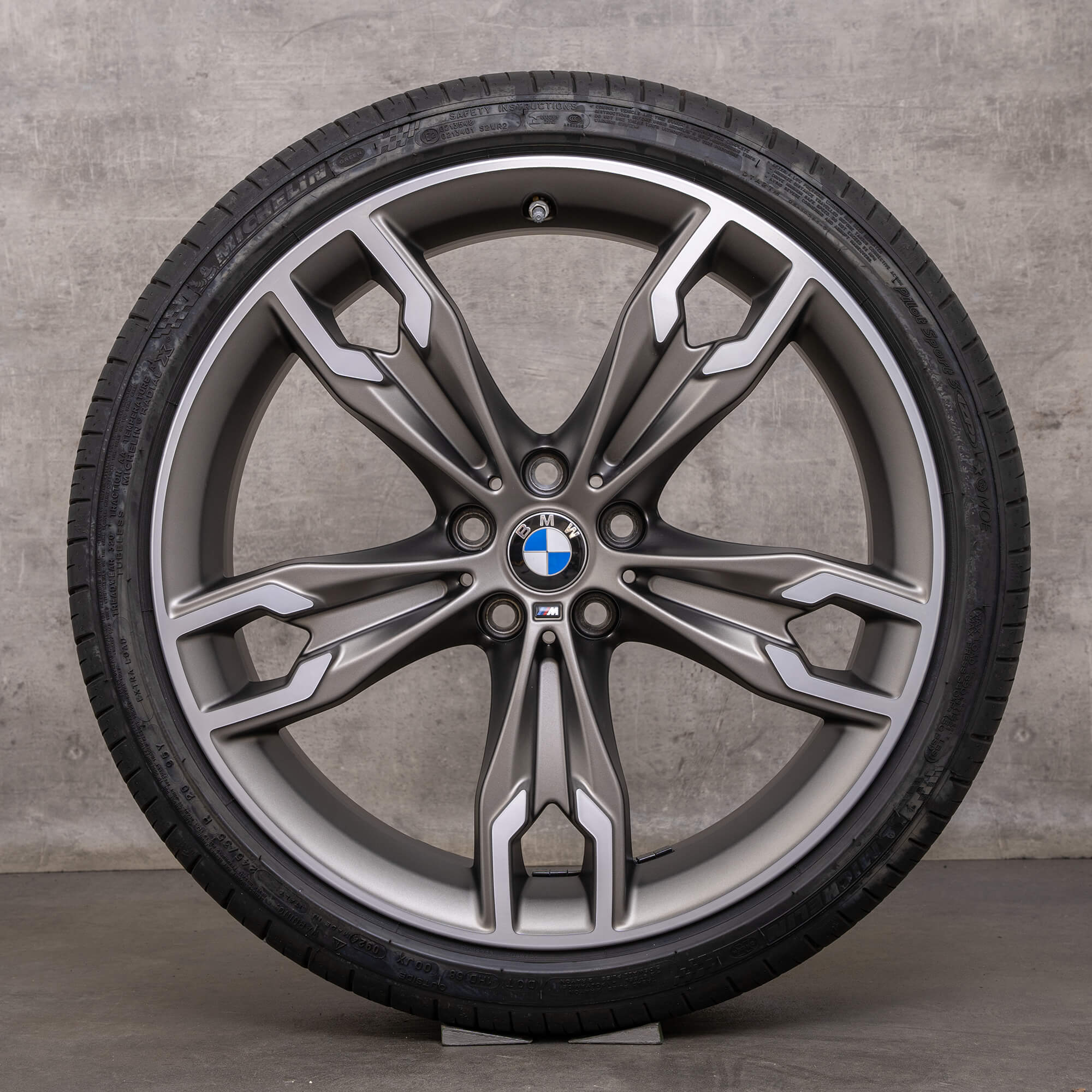 Original BMW 5er Felgen 20 Zoll G30 G31 Sommerräder Styling 668 M 7855087 75855088 cerium grey matt glanzgedreht