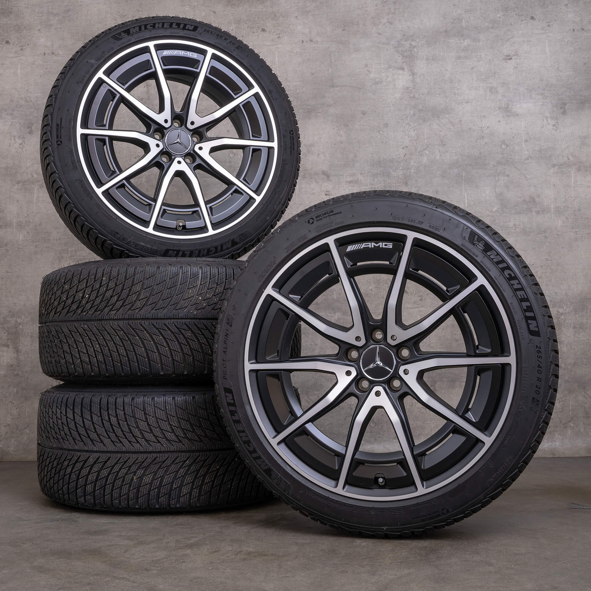 Originální zimni alu kola Mercedes Benz AMG SL43 55 63 20" disky R232 A2324012300 A2324012400 černé matné lesklé soustružené