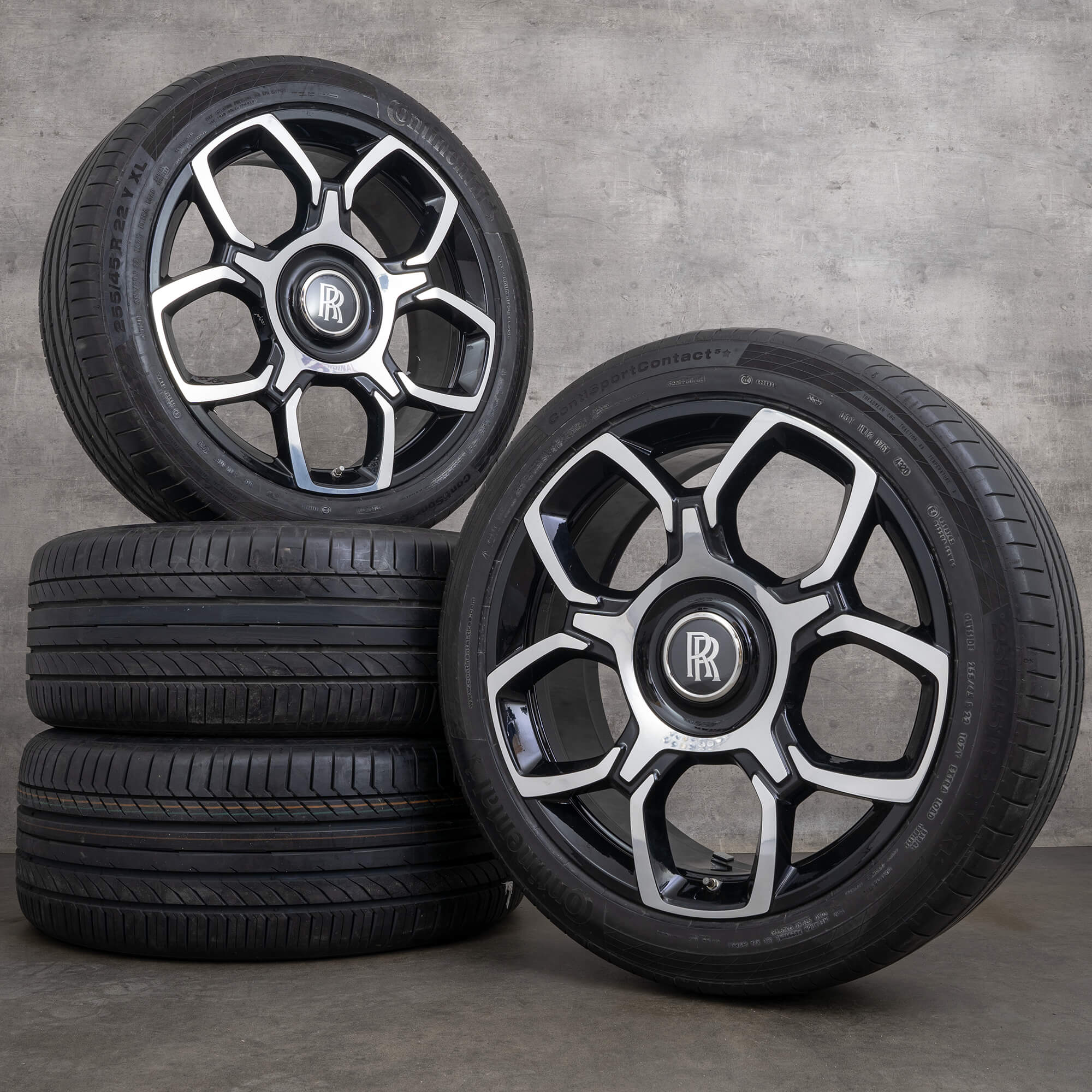 Oem Rolls Royce Cullinan pneus hiver jantes 22 pouces RR31 6884712 6884713 noir brillant