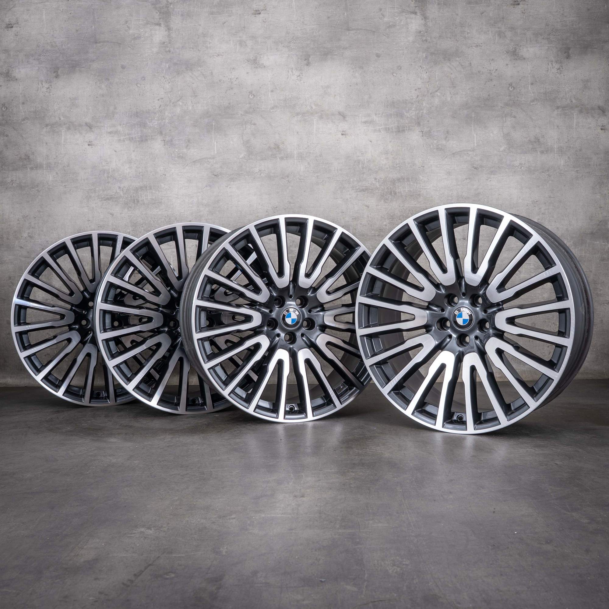 Oryginalne felgi BMW serii 6 i Serie 7 21 cali GT G32 G11 G12 stylizacja 629 6863112 6863113 kolor orbit grey diamond cut