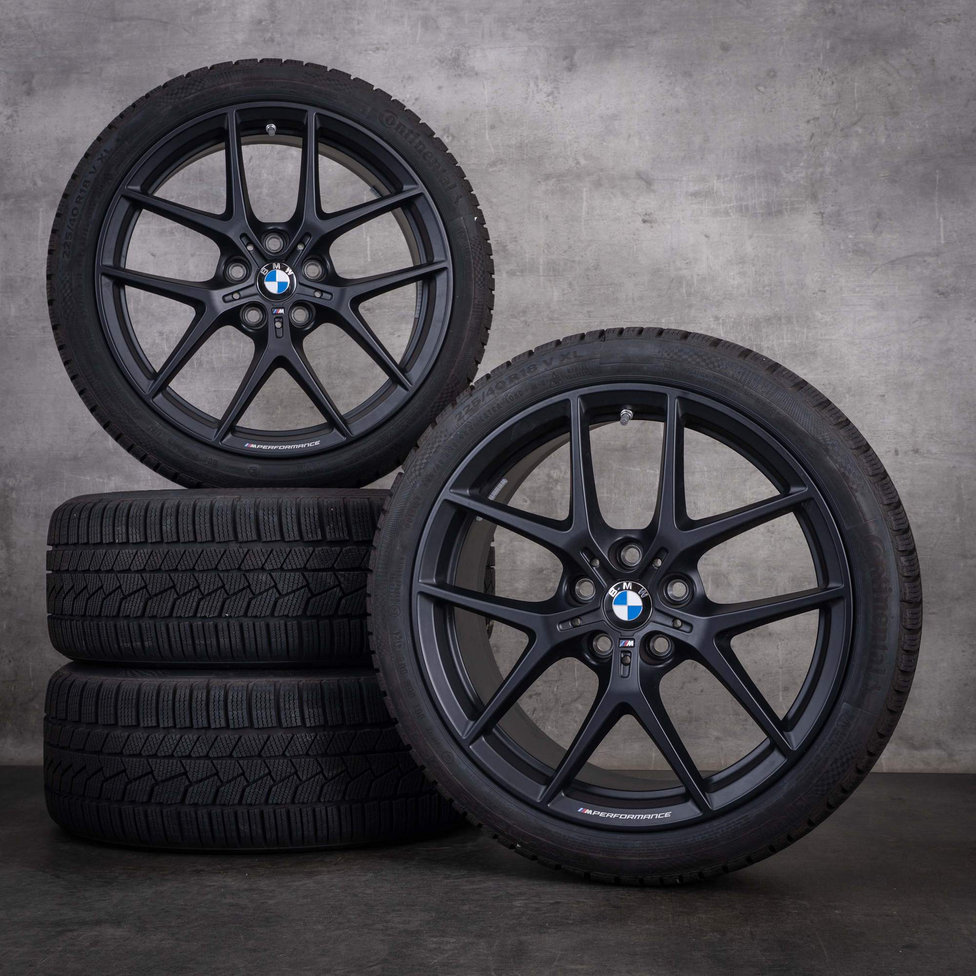 Original BMW 1er 2er Winterräder 18 Zoll F40 F44 Gran Coupe Felgen Styling 554 M 8092354 jet black matt