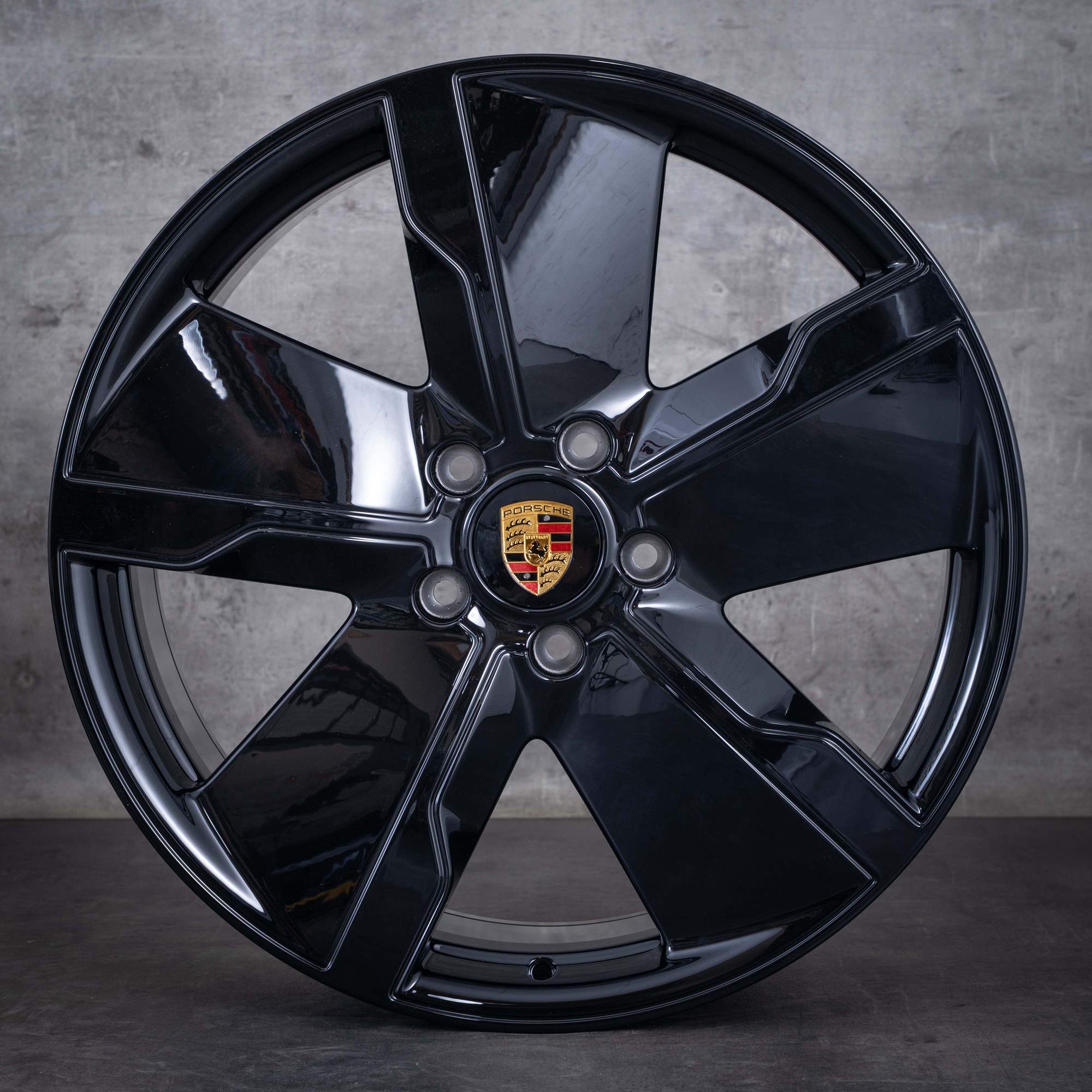Original Porsche Taycan Felgen 21 Zoll 9J1 4S GTS Turbo Exclusive Design 9J1601025Q 9J1601025R schwarz glanz NEU