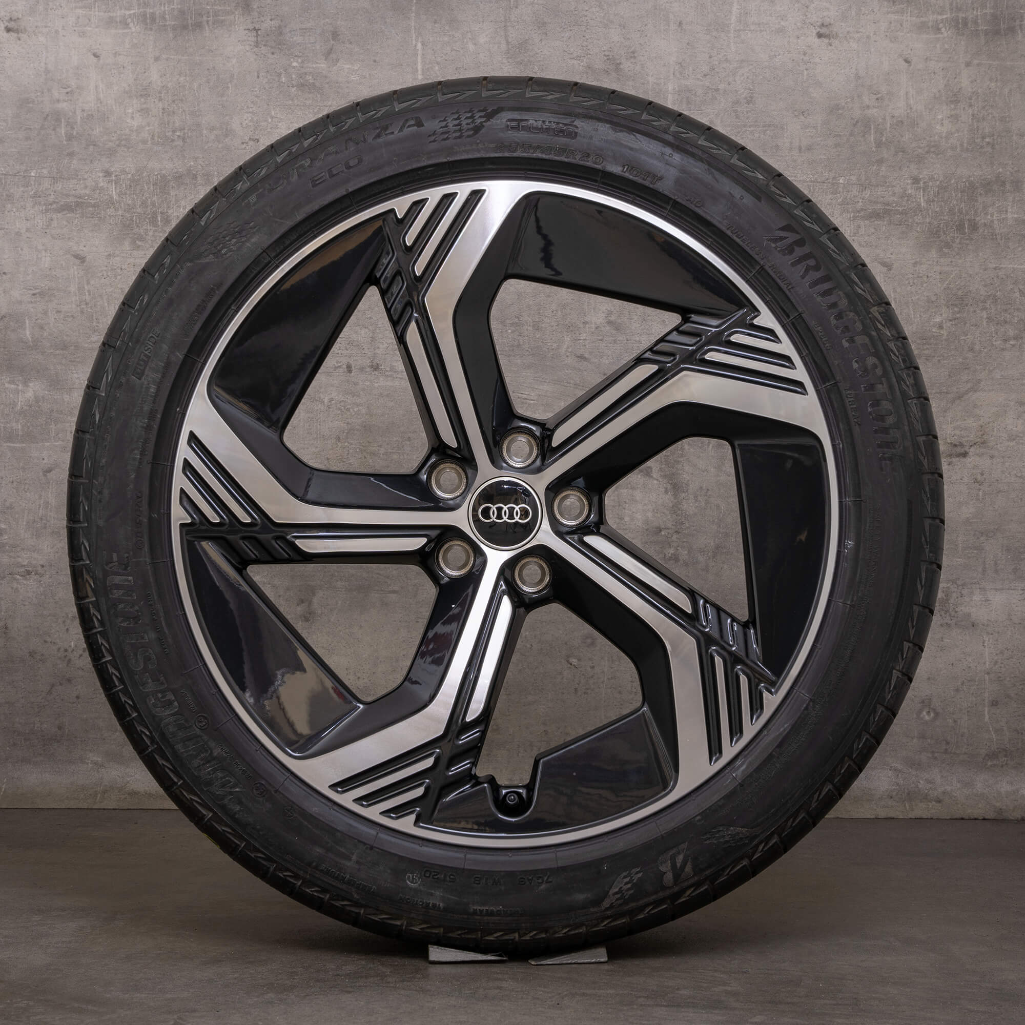 Originale Audi Q4 e-tron & Sportback fælge 20 tommer FZ sommerhjul 89G601025H 89G601025J antracit blank drejet NYHED
