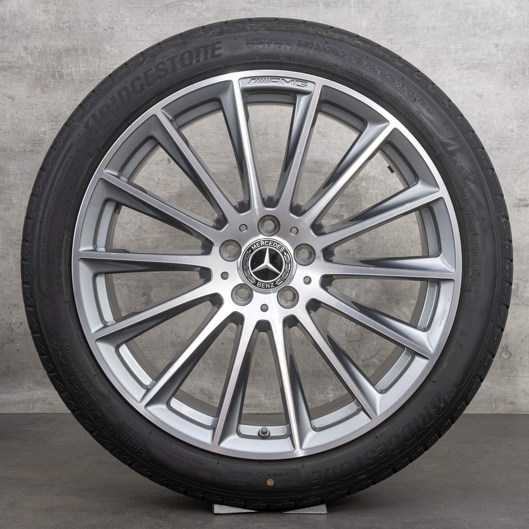 Original Mercedes Benz S-Klasse AMG Felgen 20 Zoll W223 V223 Sommerreifen A2234011500 himalaya grau glanzgedreht NEU