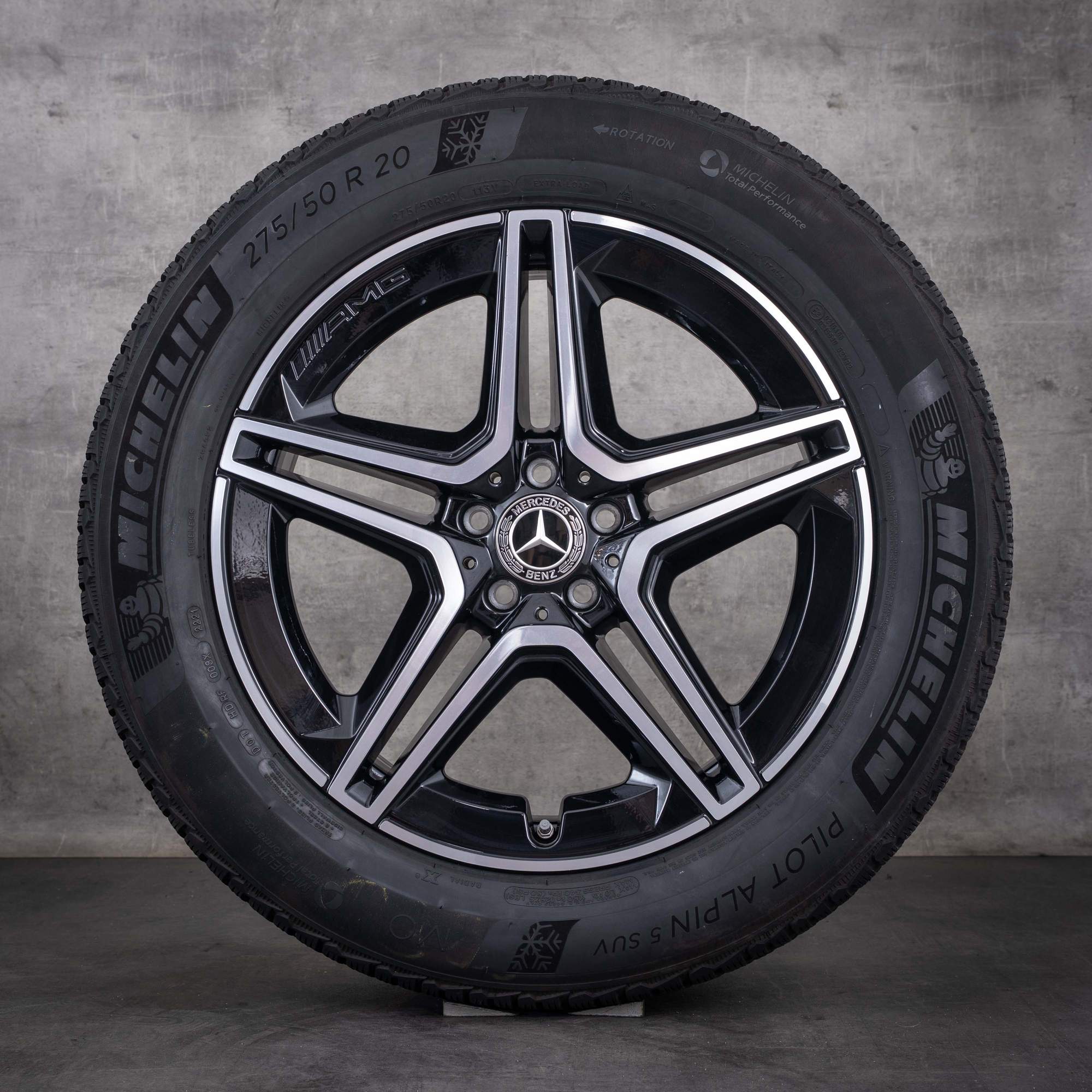 Oryginalne koła zimowe do Mercedes-Benz GLE & 53 AMG 20 cali felgi X167 C167 A1674013200 A1674013300 czarne w stylu diamond cut