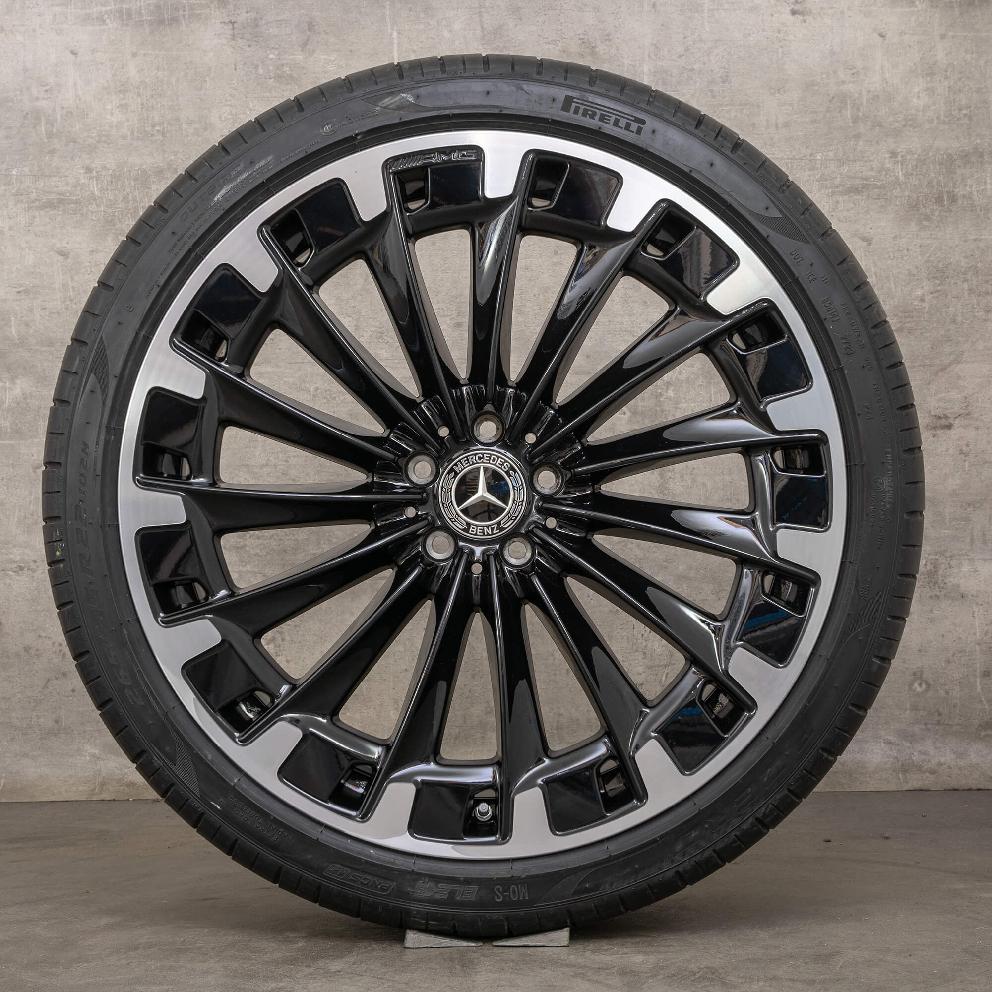 Originele AMG Mercedes Benz EQE X294 SUV zomerwielen 22 inch velgen zwart hoogglans gedraaide zomerbanden