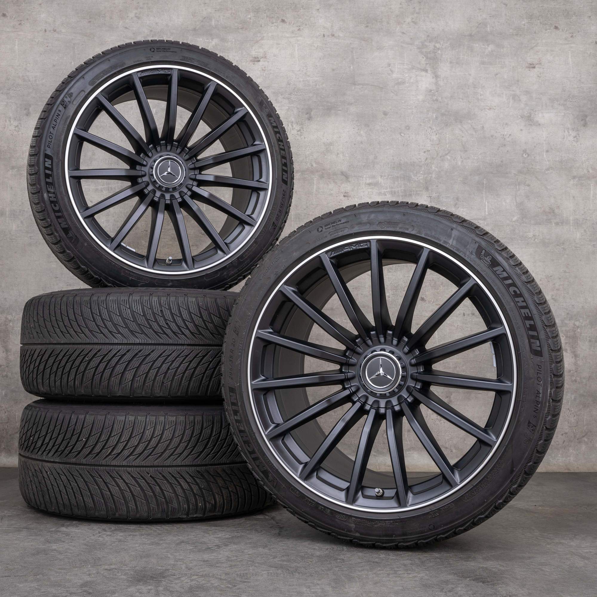 Alkuperäiset Mercedes Benz GT 43 53 63 & S 4Matic+ AMG talvirenkaat 20 tuuman X290 4-oviset vanteet A2904010600 A2904010700 musta matta kiillotettu musta.