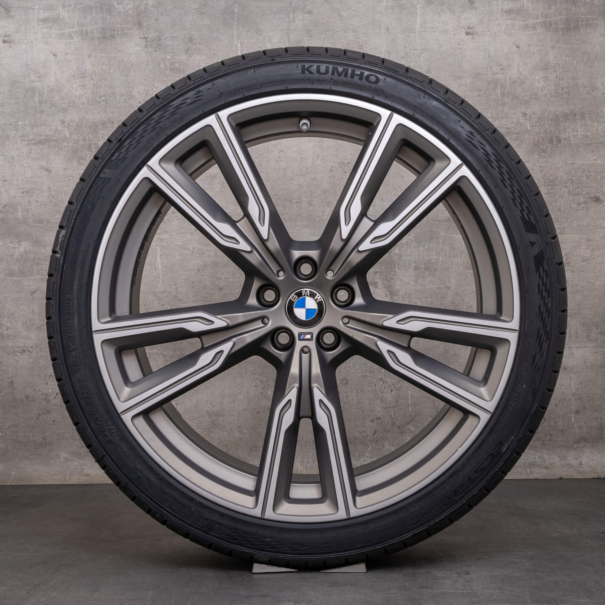 Original BMW X5 X6 Felgen 22 Zoll G05 G06 Sommerräder 8072002 8072003 Styling 747 M ceriumgrey matt glanzgedreht