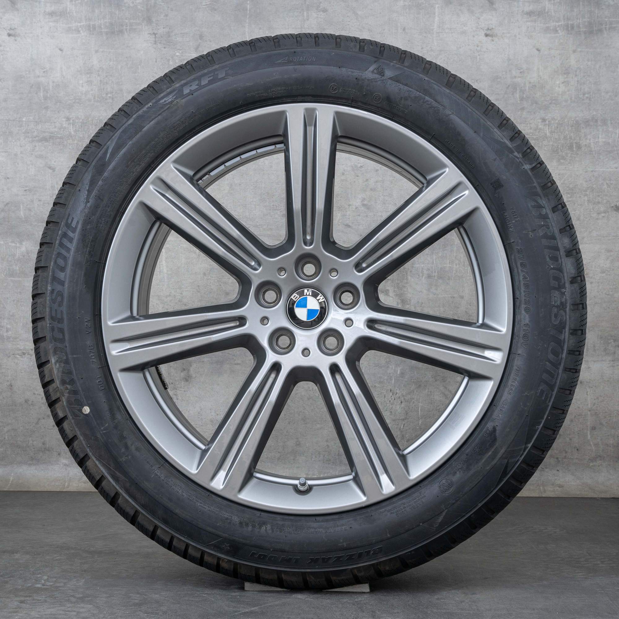 Orijinal BMW X5 X6 kış jant lastikleri 20 inç G05 G06 jantlar styling 736 6883753 ferrik gri parlak