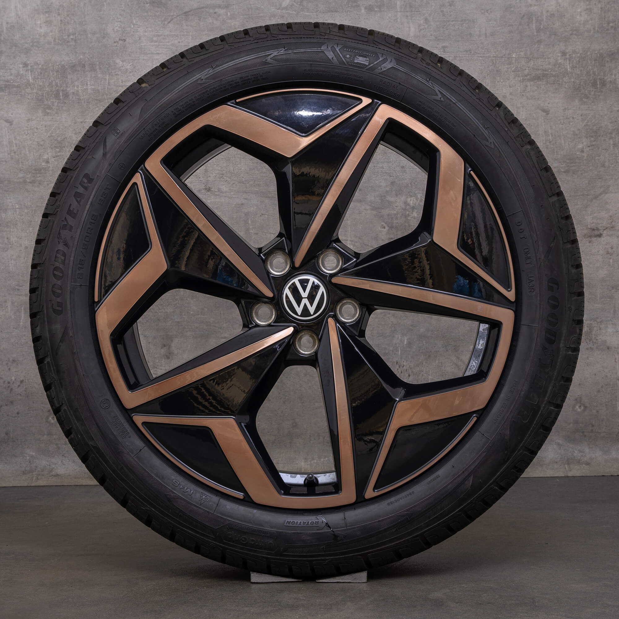 Original VW ID.3 roues d'hiver 19 pouces E1 jantes Andoya 10A601025J noir bronze brillant