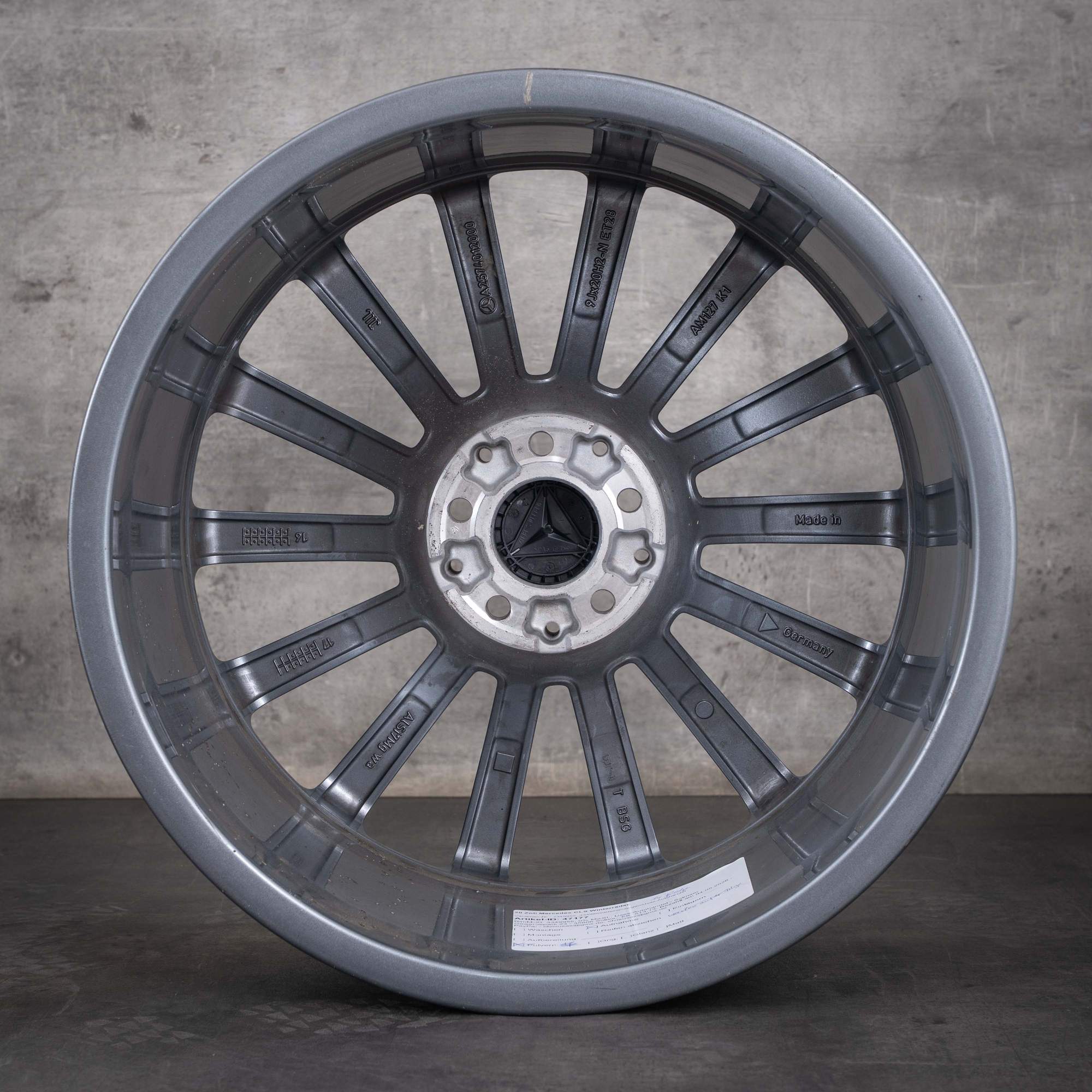 Jantă originală Mercedes-Benz CLS AMG de 20 de inci W257 C257 A2574012000 culoare „Himalaya Grey” jantă diamantată