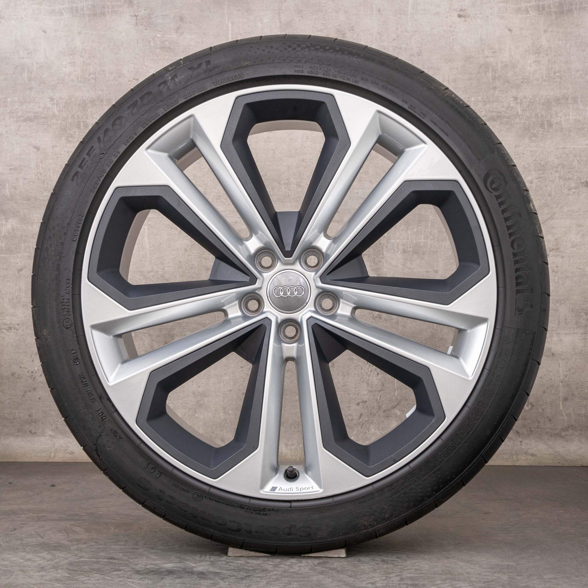 Oryginał Audi Q5 SQ5 felgi 21 cali FY koła letnie 80A601025AS srebrny połysk tytan mat