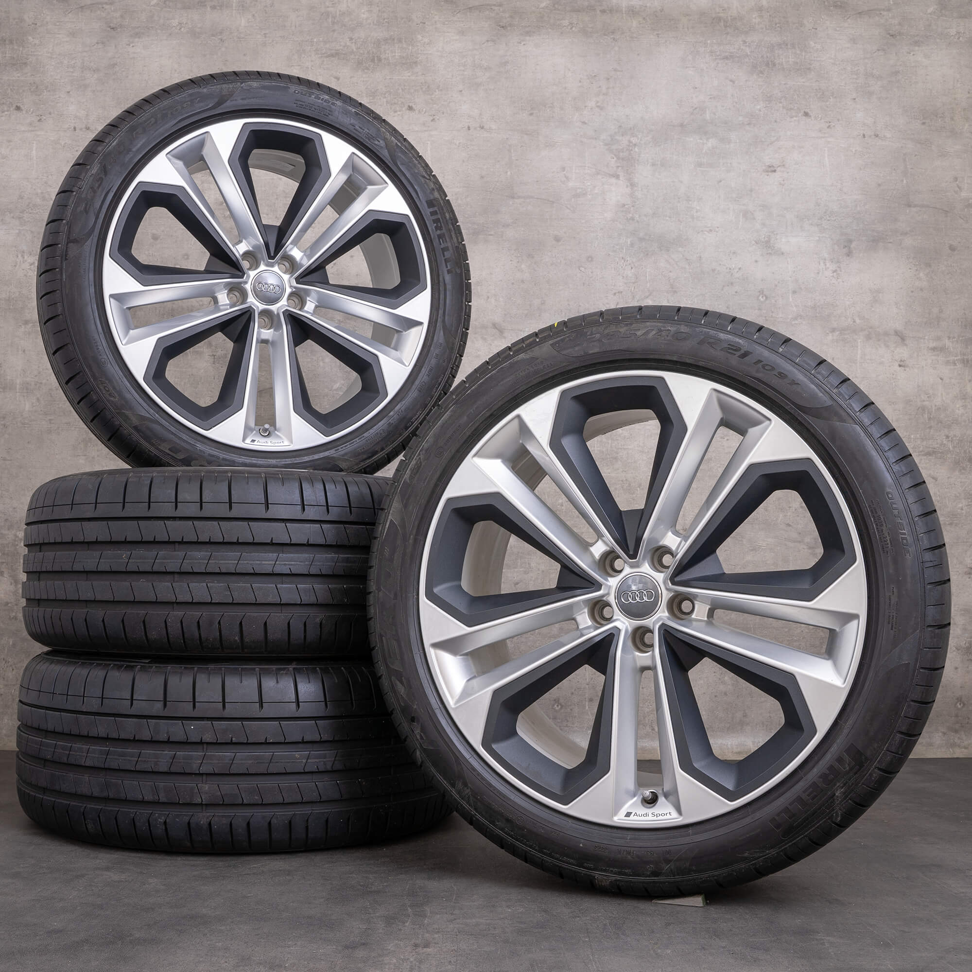 Original Audi Q7 SQ7 Felgen 21 Zoll 4M Sommerräder 4M0601025AK grau seidenmatt