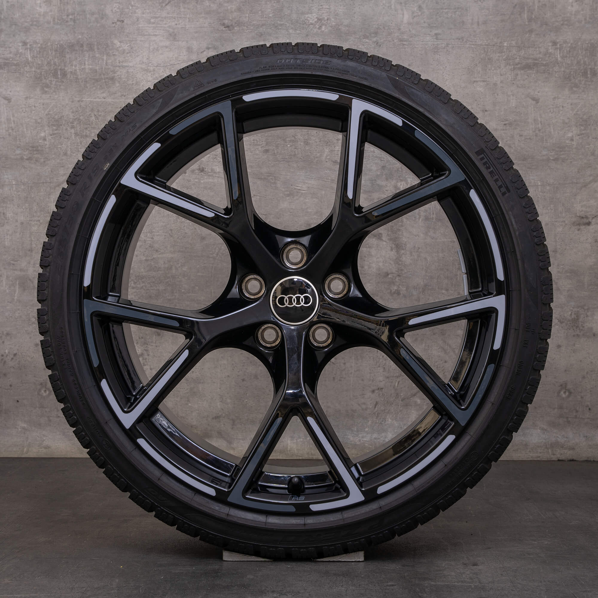 Original Audi RS3 vinterhjul 19 tum 8Y RS fälgar / fälg 8Y0601025BP 8Y0601025BQ svart silver glansig