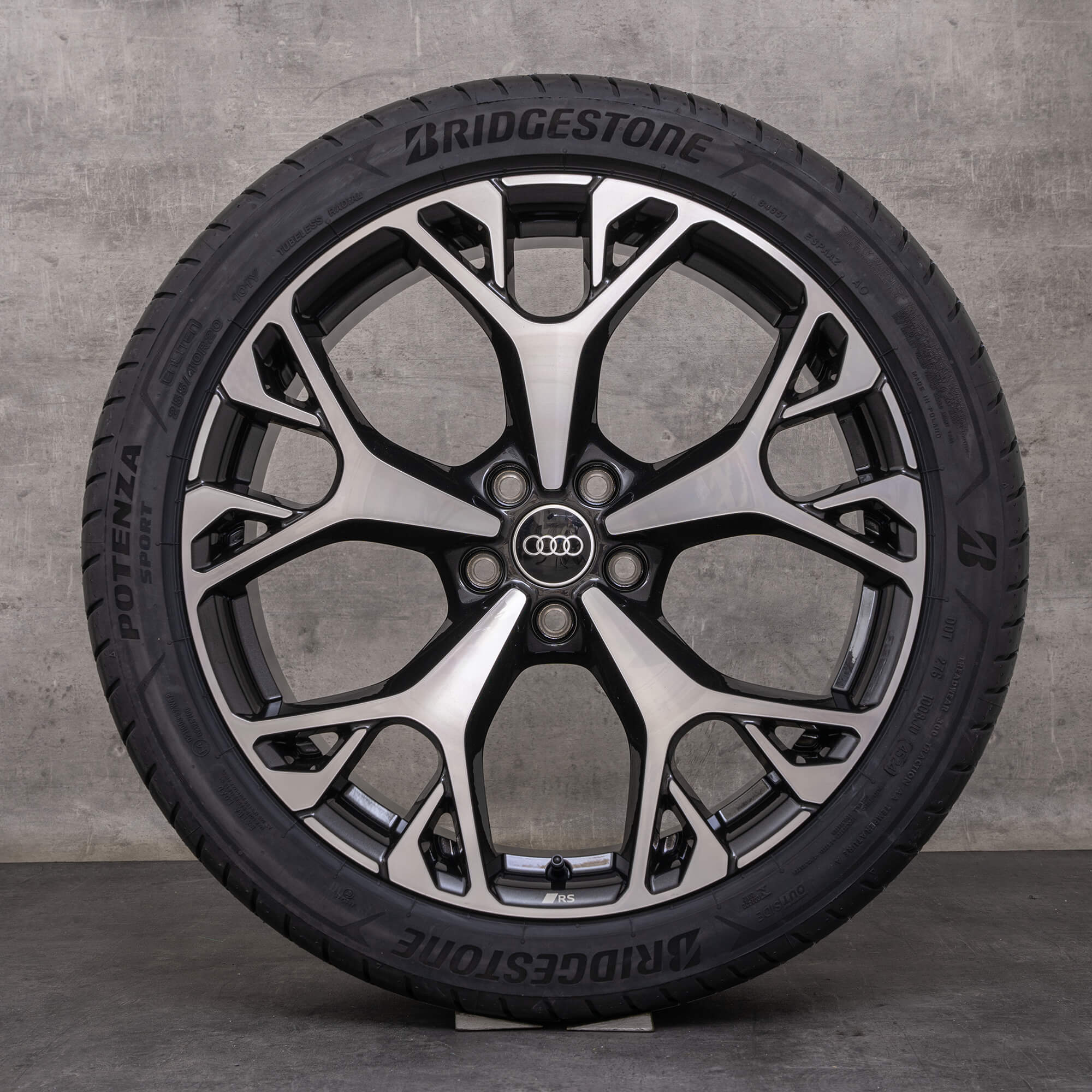 Genuine Audi A6 S6 roți 20 inch 4K C8 de vară 4P0601025L negru lucios întors NOU