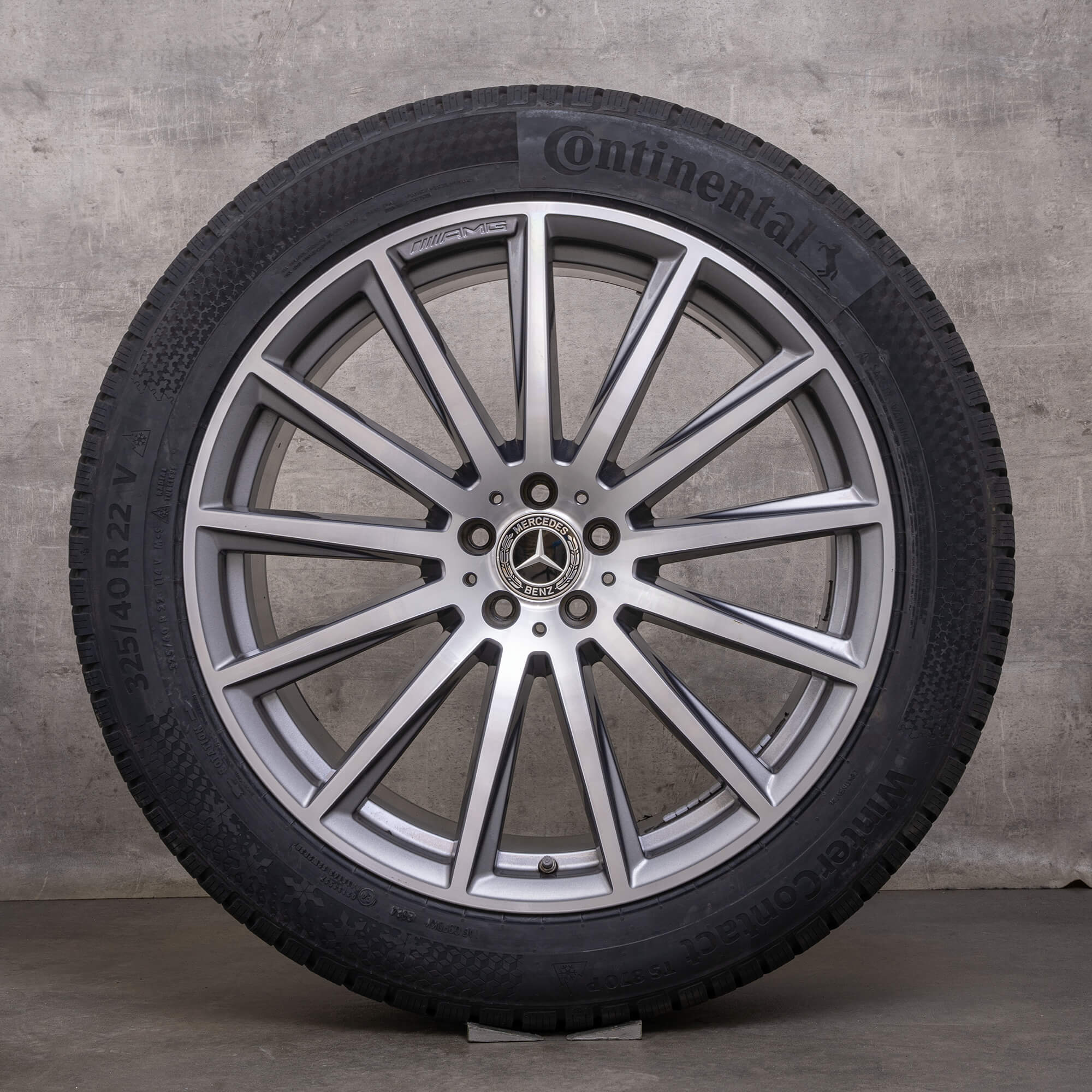 OEM Mercedes Benz GLS AMG winter wheels 22 inch X167 rims A1674017500 A1674017600 himalaya gray glossy turned