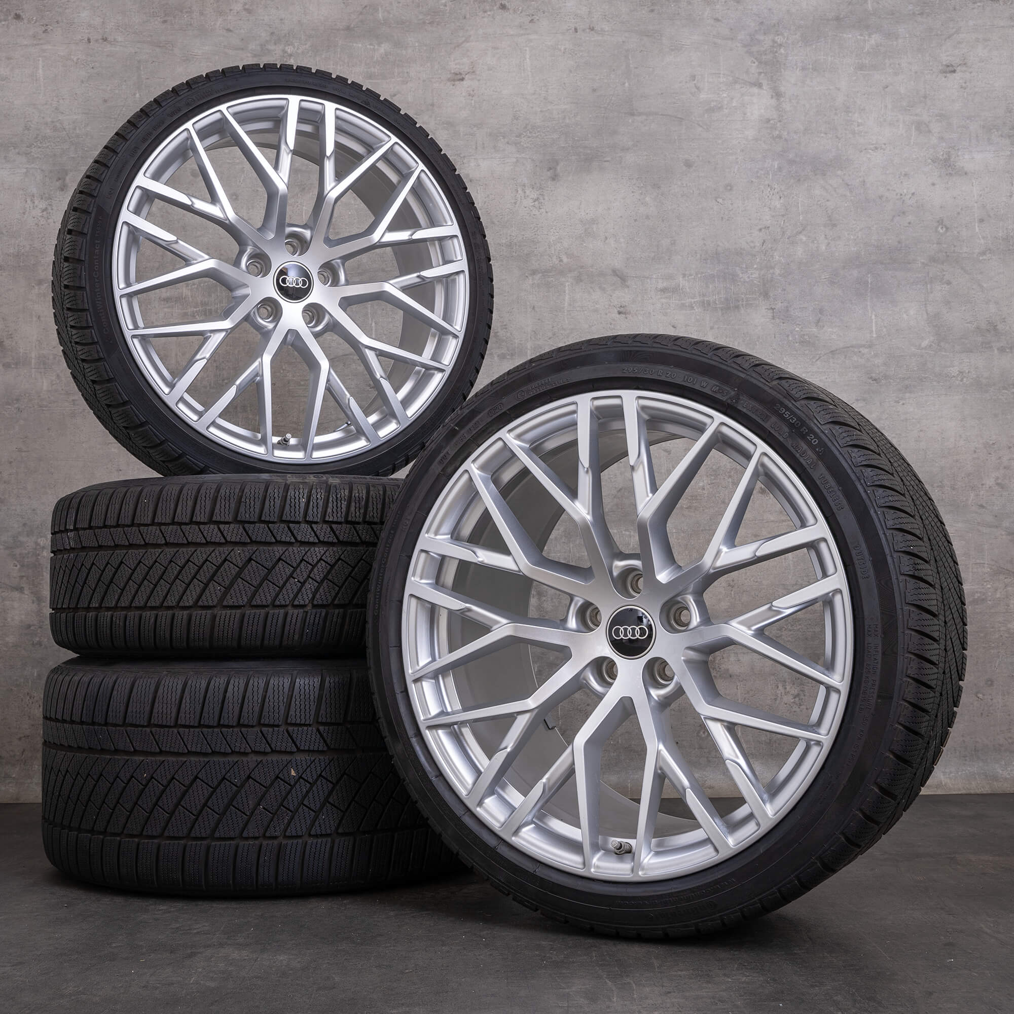 Original Audi R8 Winterräder 20 Zoll 4S Felgen 4S0601025G 4S0601025H silber glanz