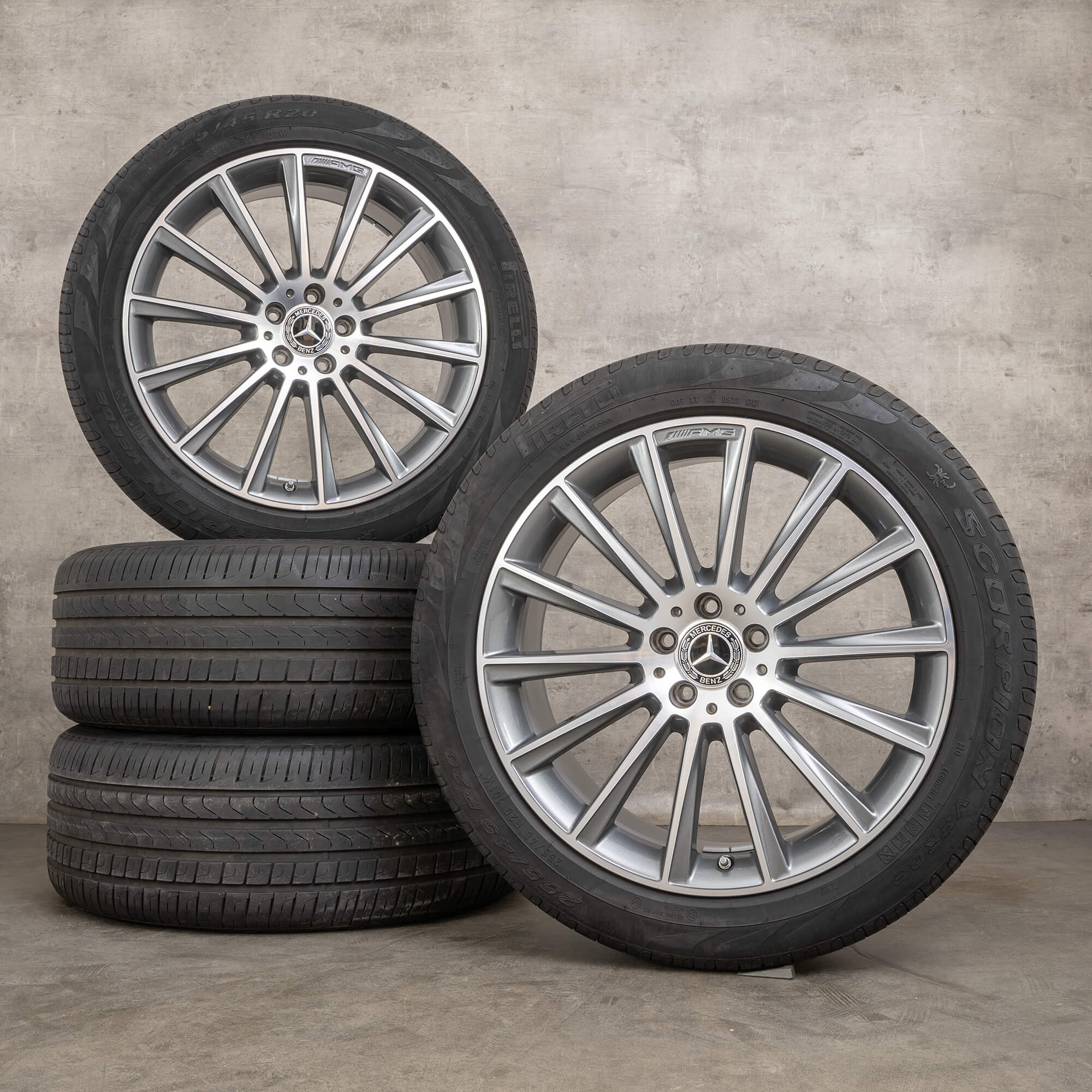 Originale Mercedes Benz GLC X253 C253 AMG hjul 20-tommers sommerhjul A2534011900 himalya grå blank dreid NY
