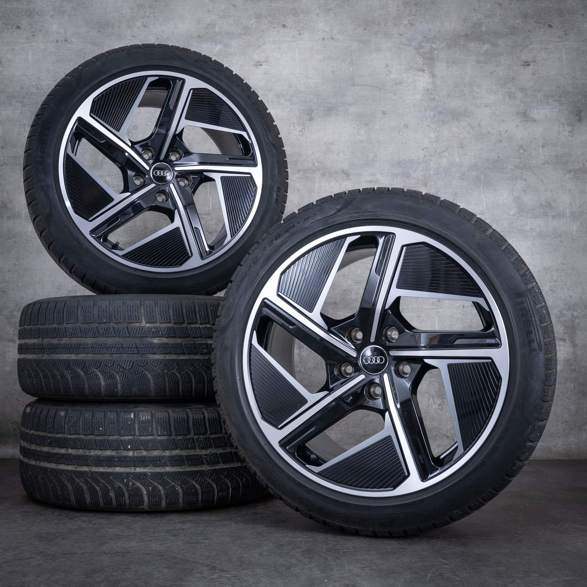 Oryginalne koła zimowe Audi e-tron GT & RS 20 cali FW felgi Aero 4J3601025F 4J3601025H czarne Polerowane