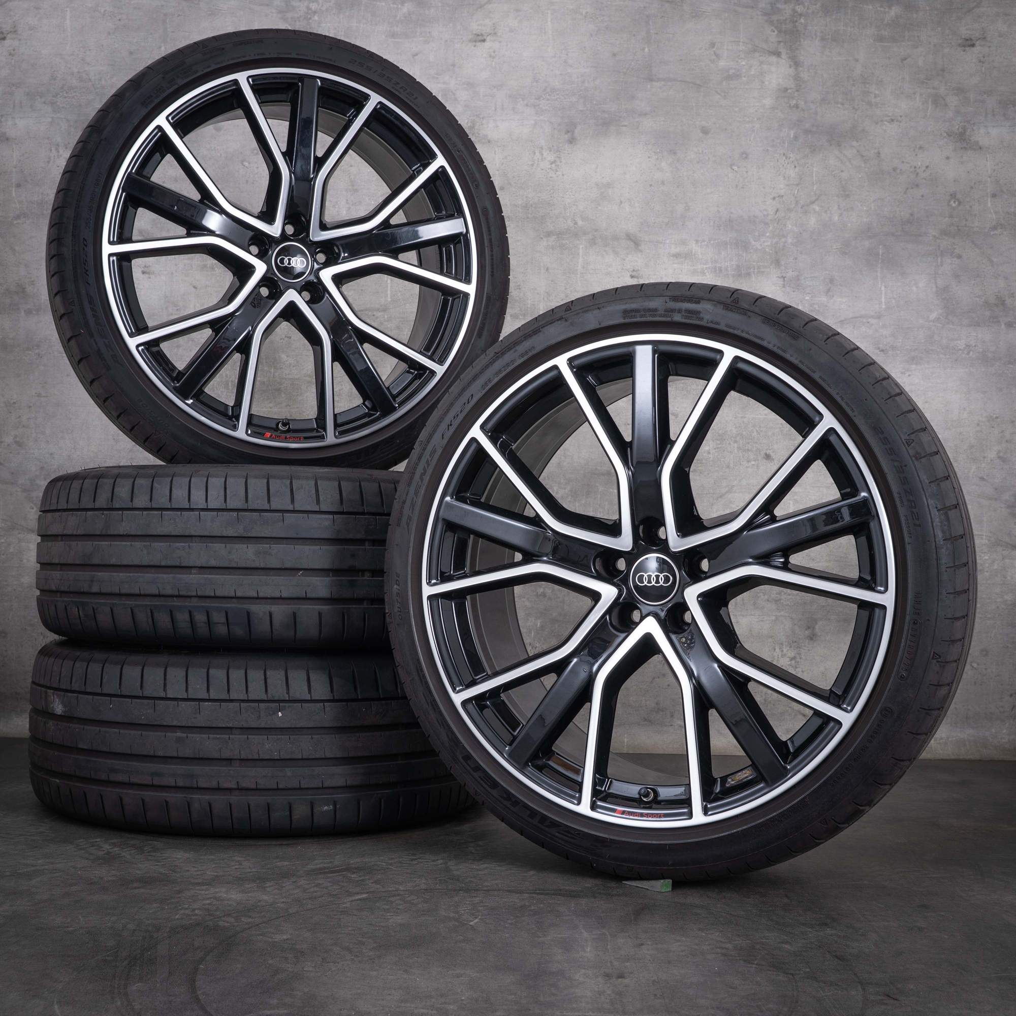 Alkuperäiset Audi A7 S7 -vanteet 21 tuumaa 4K C8 kesäpyörät 4K8601025Q musta kiillotettu