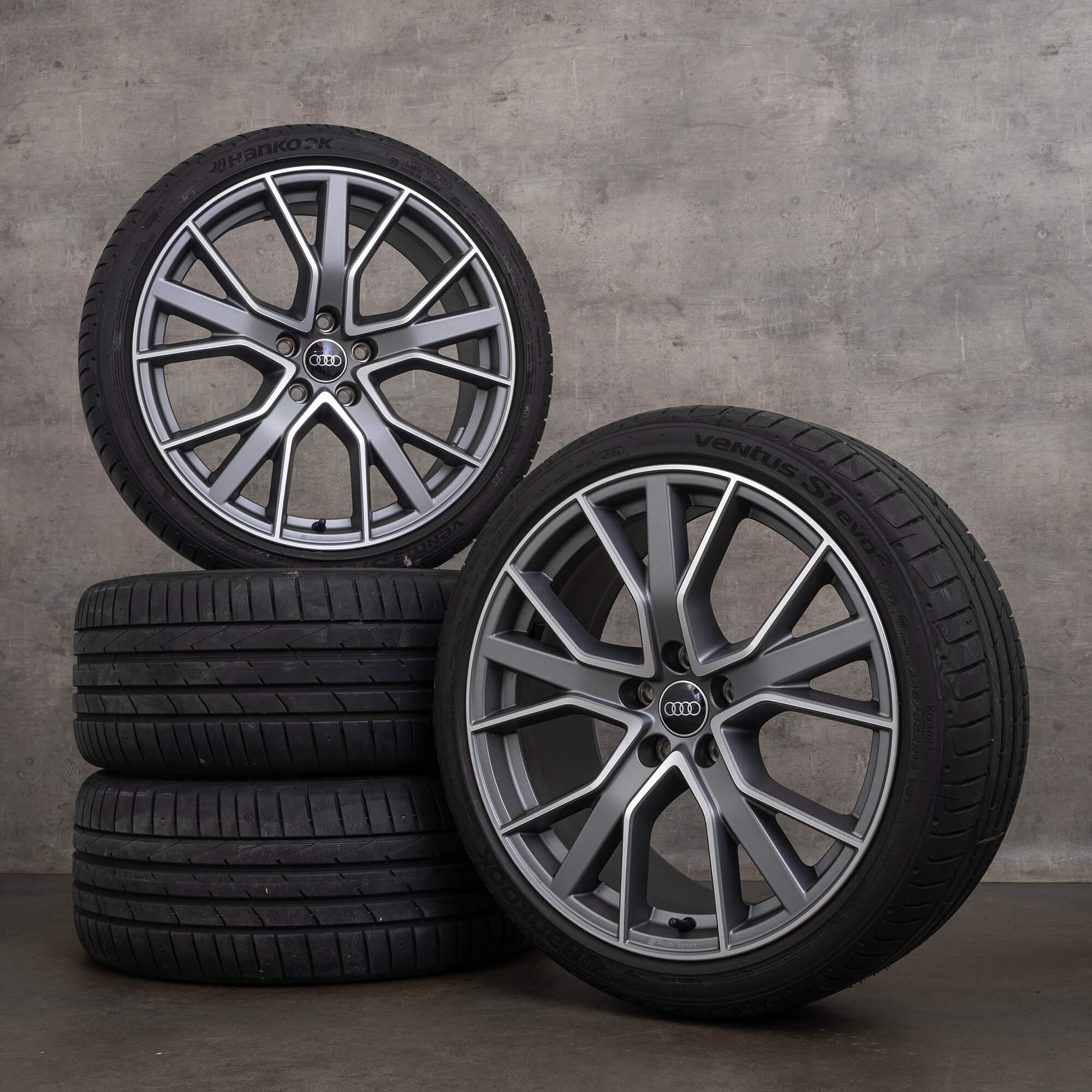 Original Audi A4 S4 Felgen 19 Zoll B9 8W Sommerräder 8W0601025DH titan matt glanzgedreht