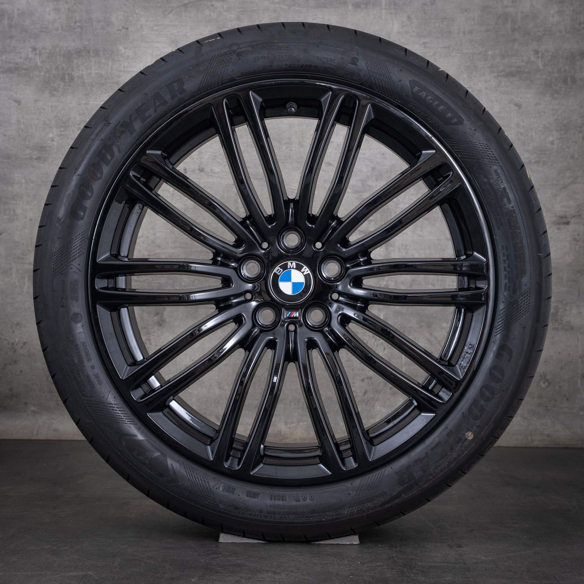 Oryginalne felgi BMW serii 5 19 cali G30 G31 koła letnie stylizacja 664 M 7855083 7855084 czarny połysk