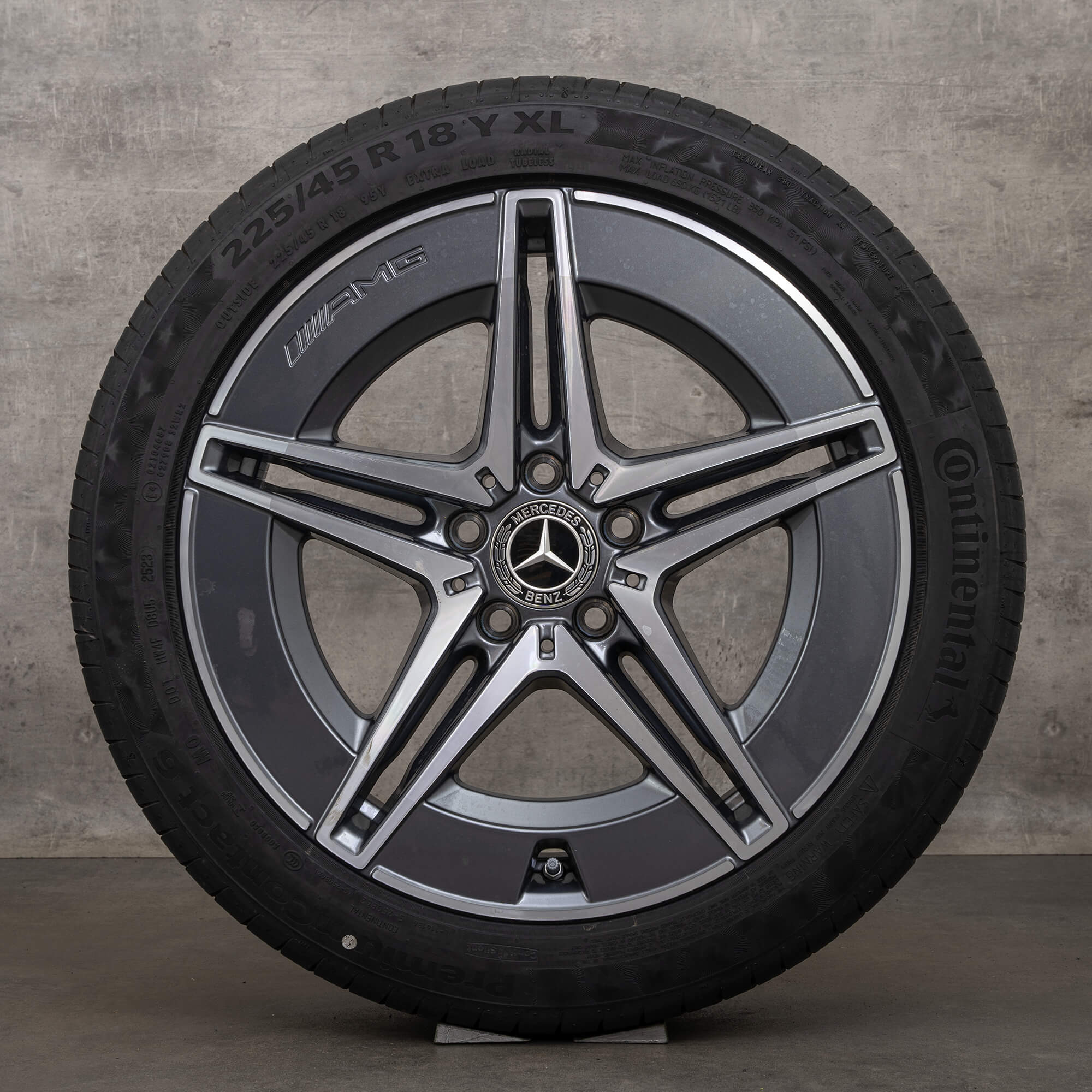 OEM Mercedes Benz C-Class AMG rims 18 inch W206 S206 summer wheels A2064011700 A2064011800 himalaya grey high-gloss